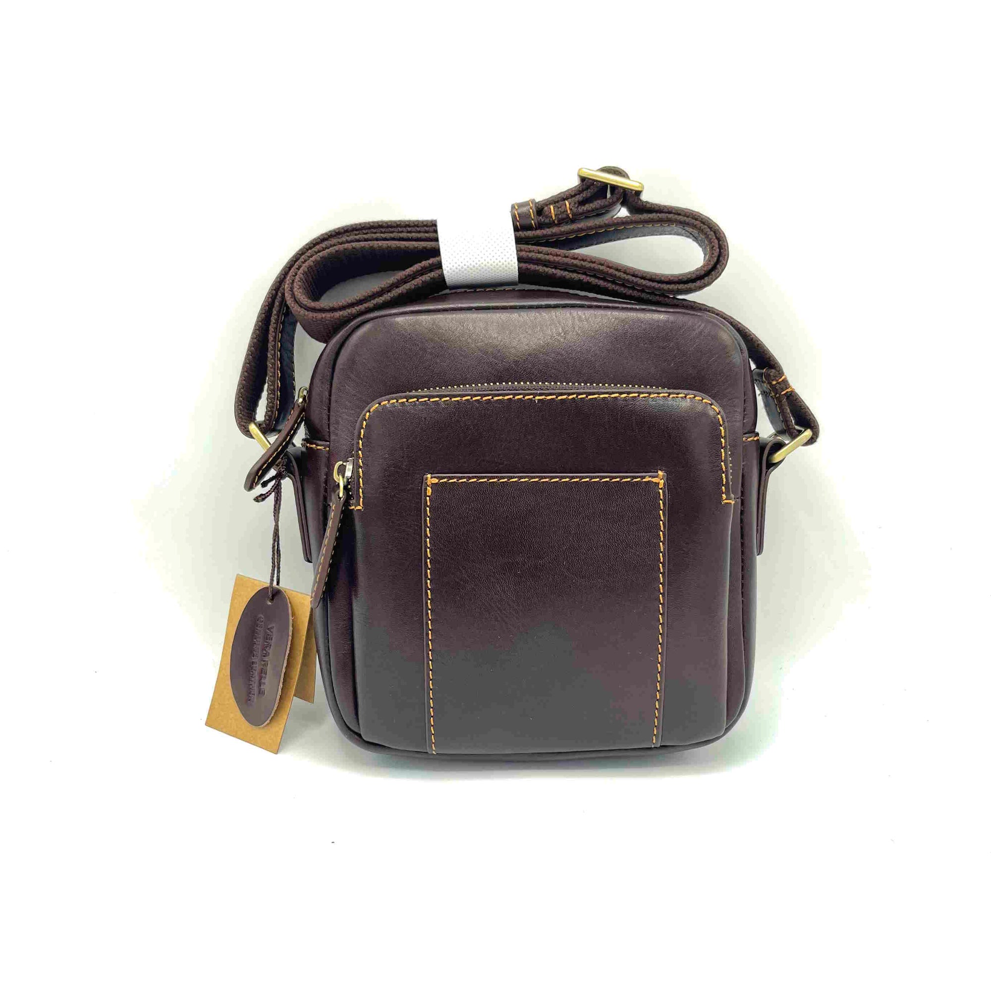 Buffered leather shoulder bag, for men, art. TA4812