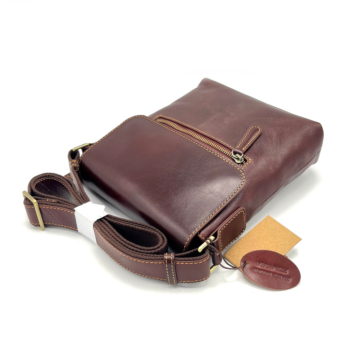 Buffered leather shoulder bag, for men, art. TA4813