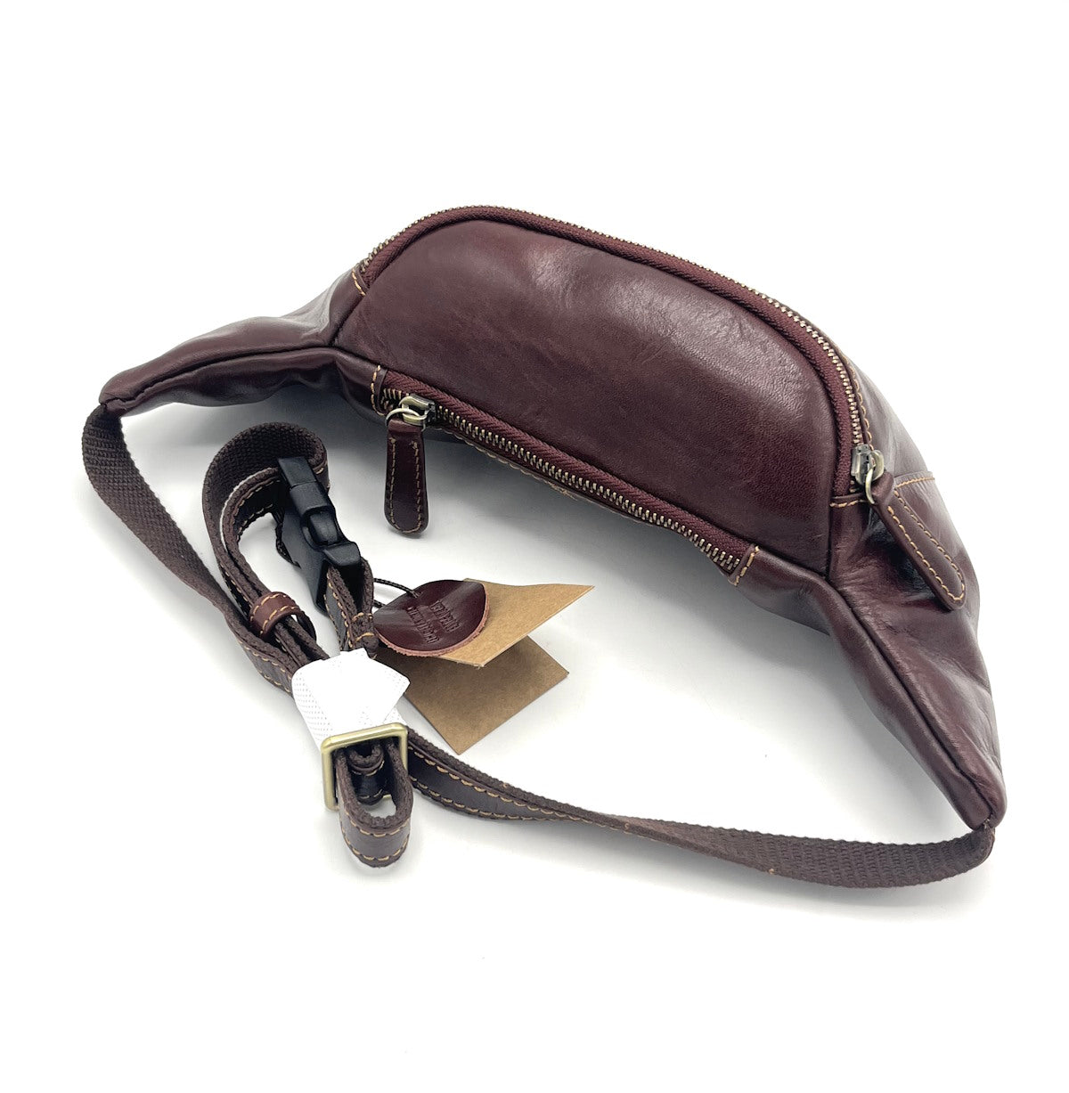 Buffered leather waist bag, for men, art. TA4803