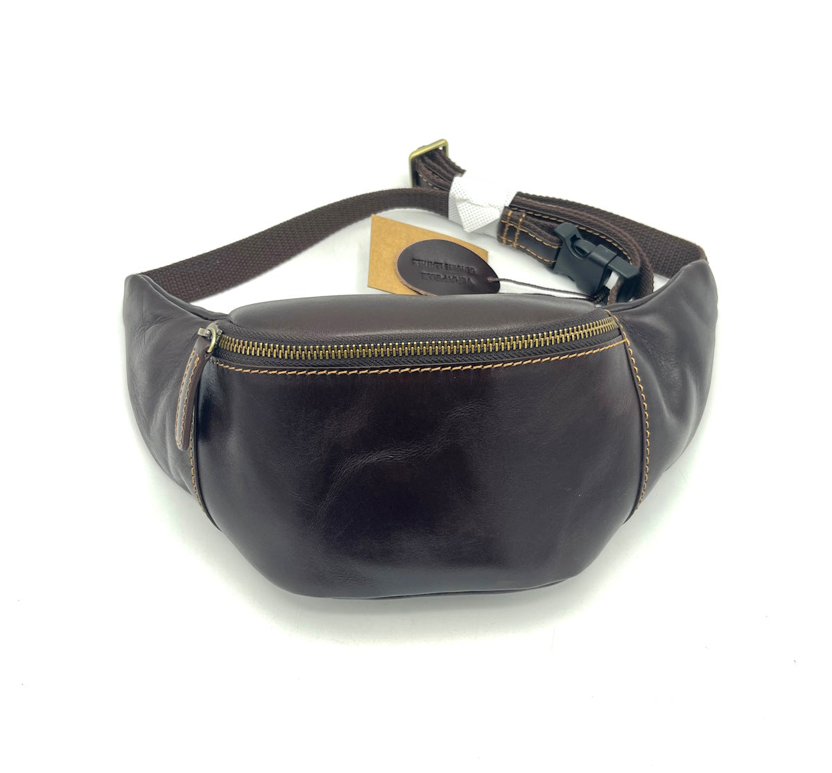 Buffered leather waist bag, for men, art. TA4803