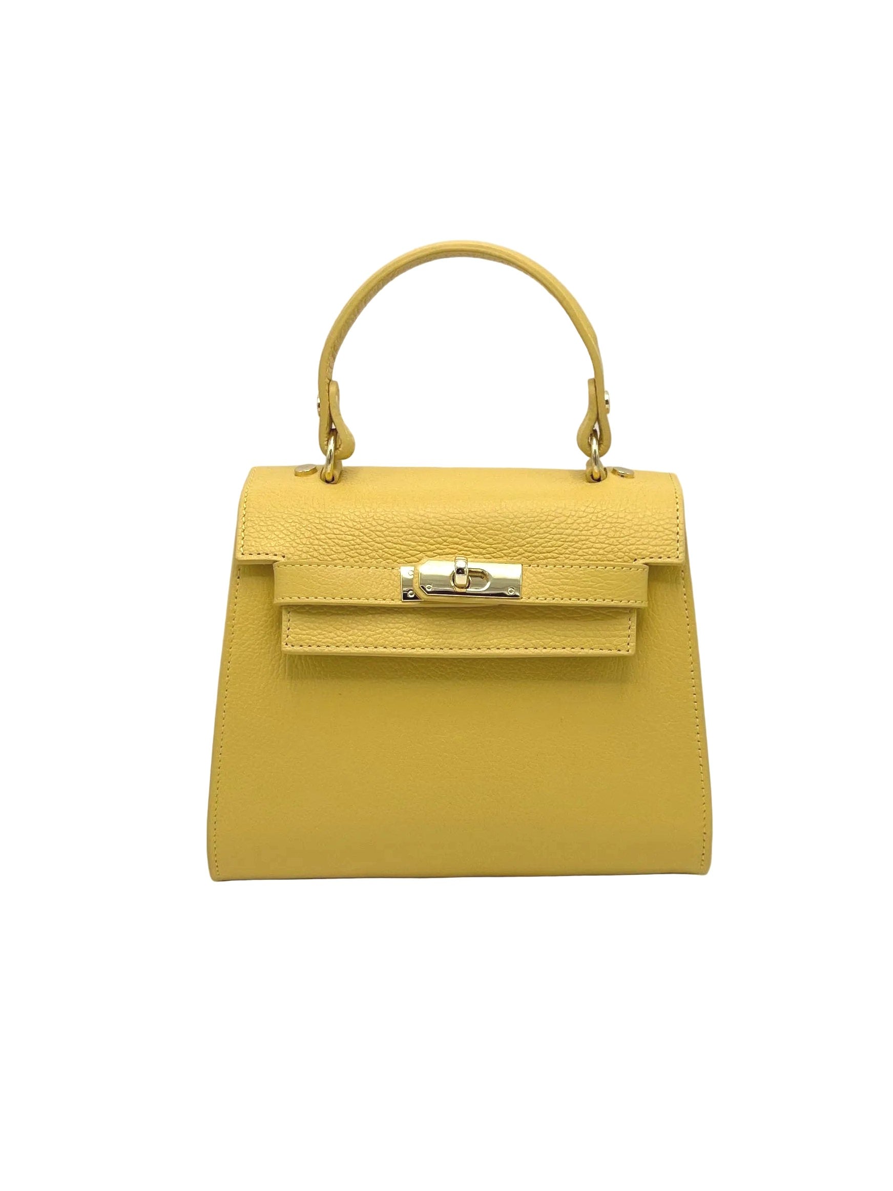 Genuine leather top handle bag, Made in Italy, art. 112631