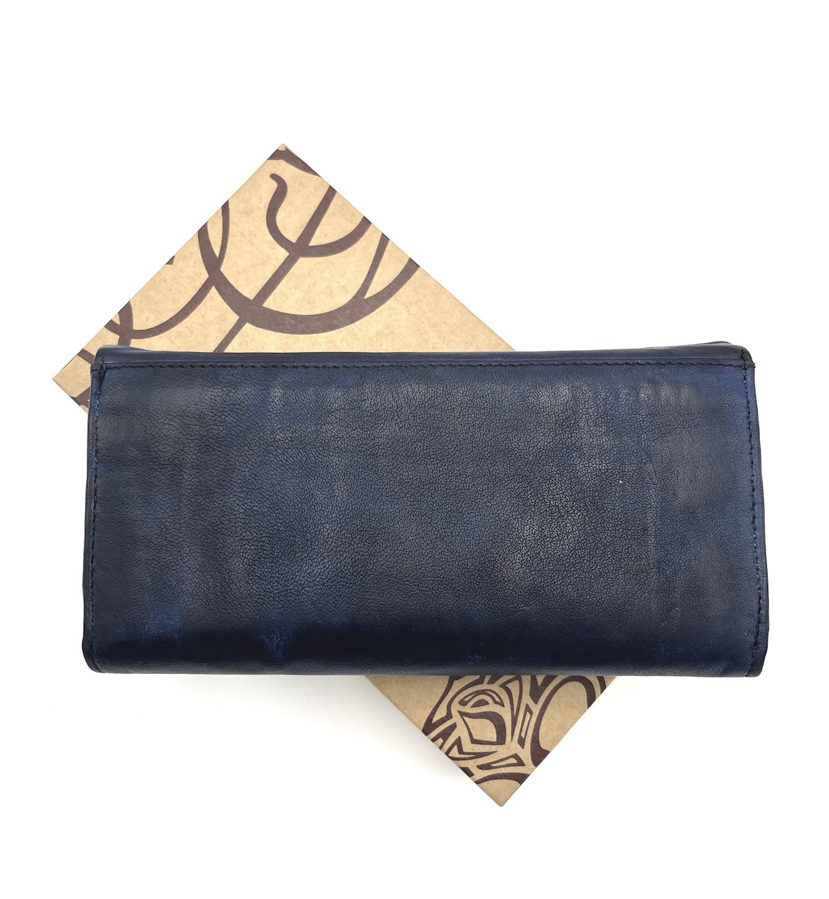 Wallet in washed leather, vintage effect with rivets, art. 1033-JU02.422