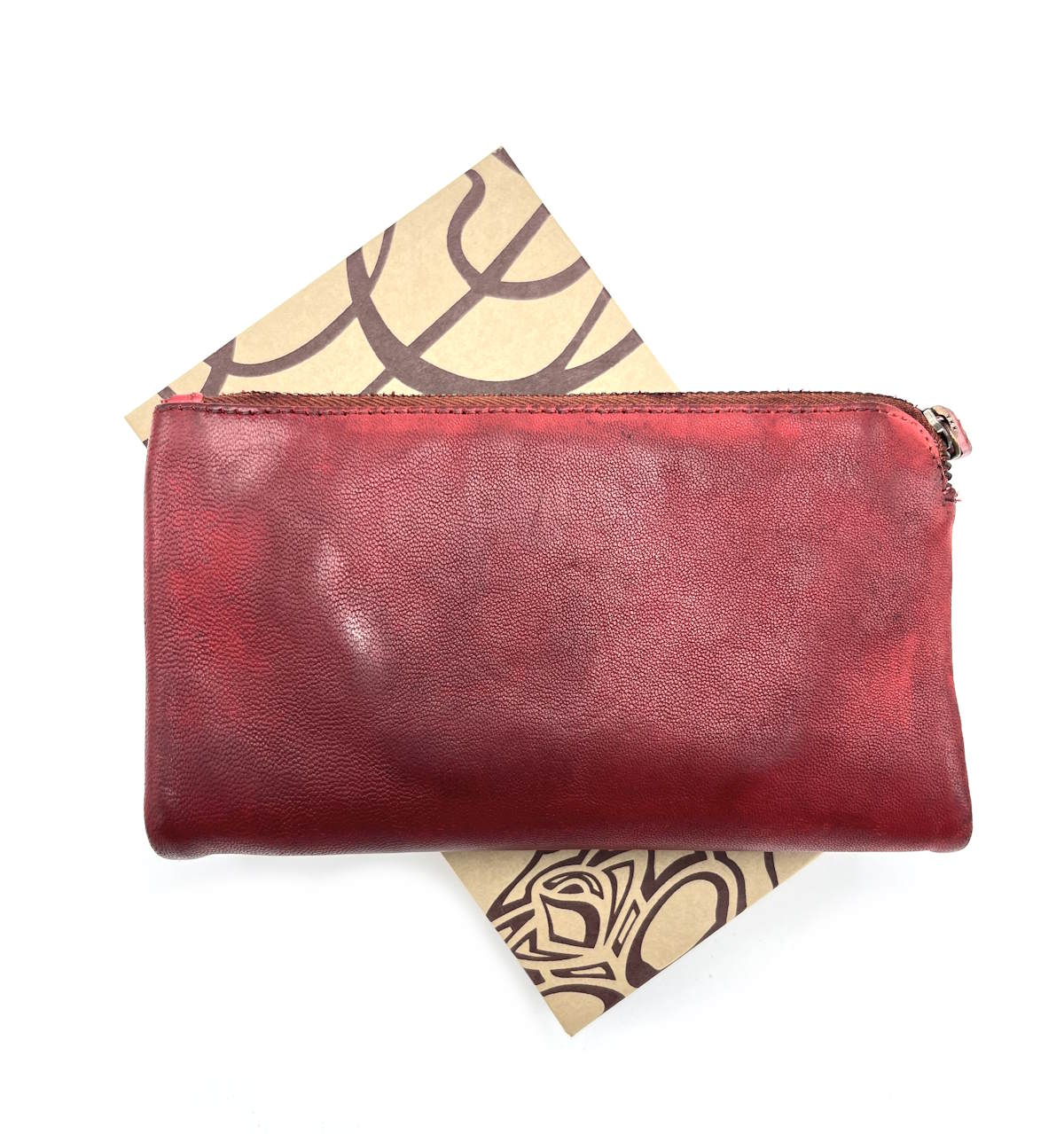 Wallet in washed leather, vintage effect with rivets, art. 1035-JU02.422