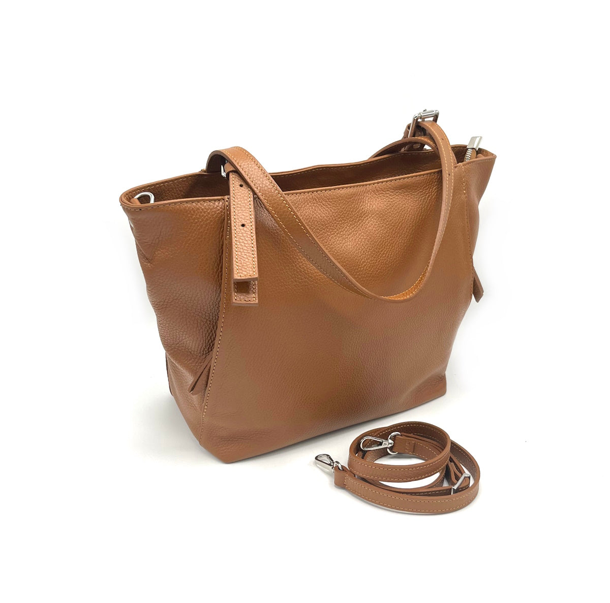 Genuine leather handbag, Medium size, Made in Italy, art. 112490