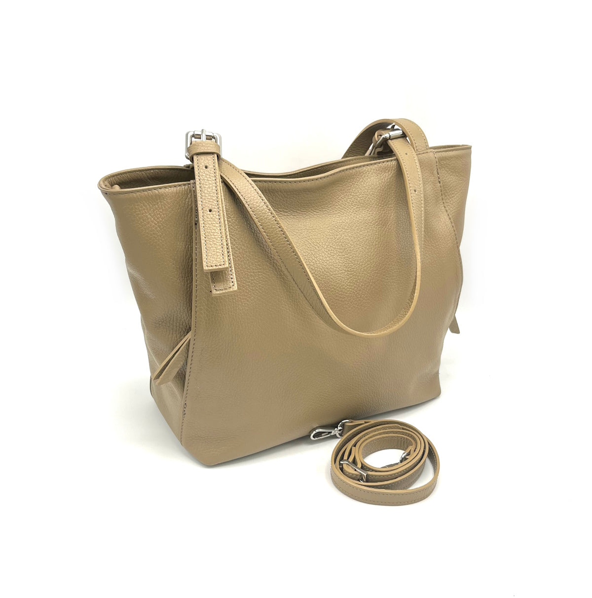 Genuine leather handbag, Medium size, Made in Italy, art. 112490