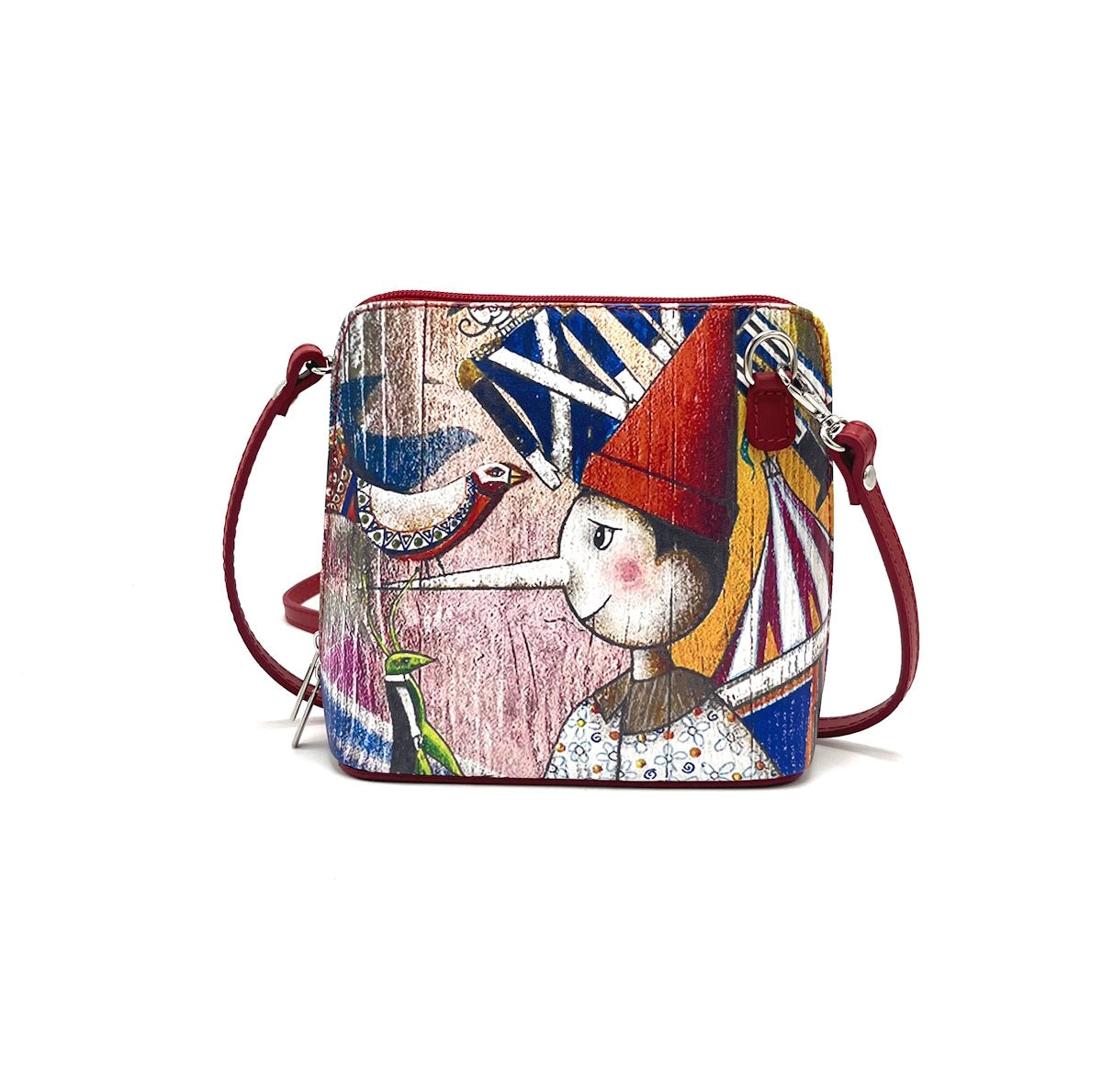 Printed genuine leather handbag, Made in Italy, art. 112493