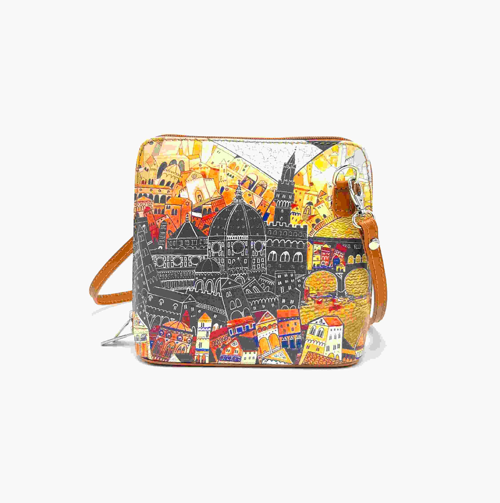 Printed genuine leather handbag, Made in Italy, art. 112493
