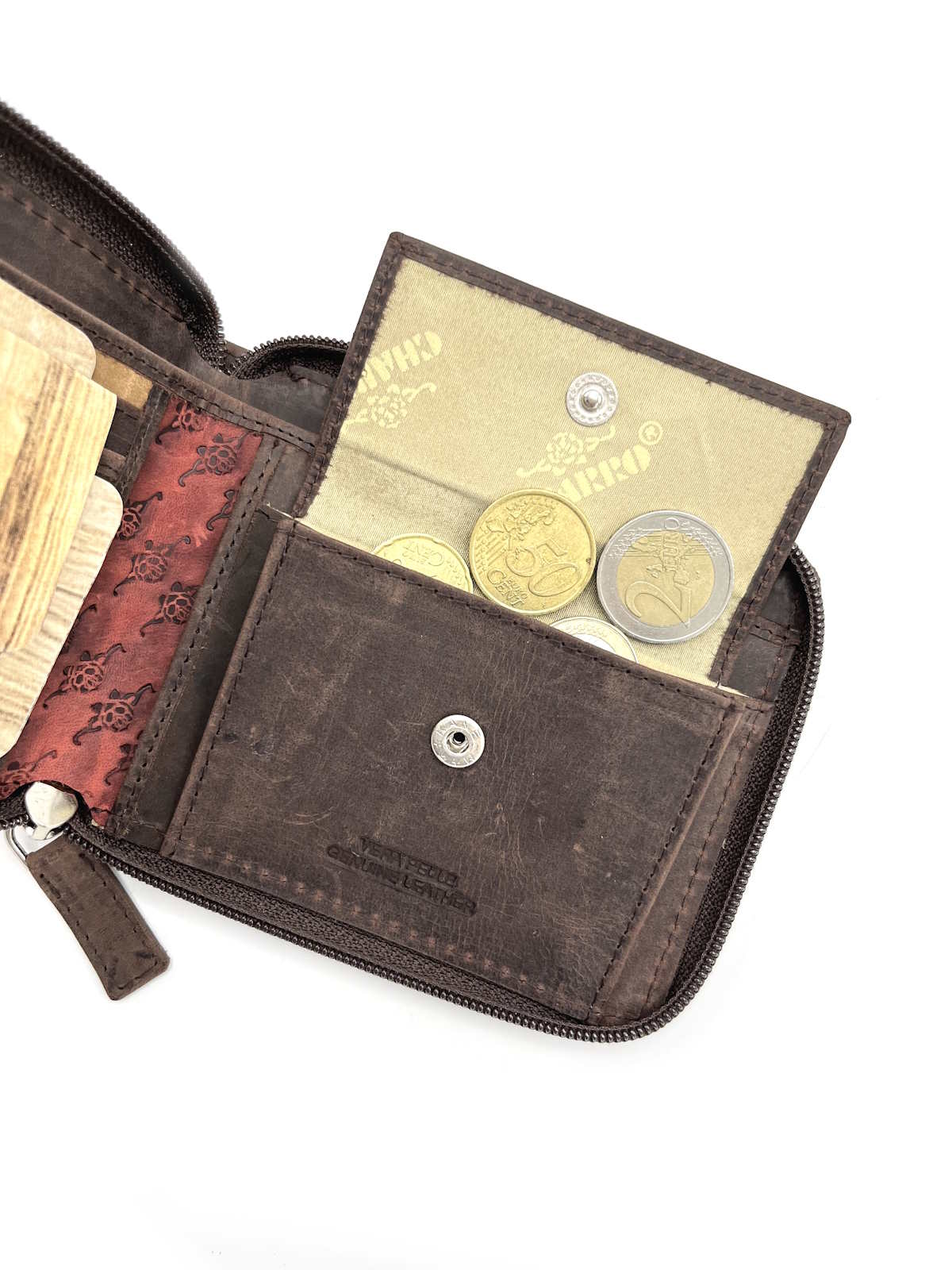 Genuine leather wallet, Brand Charro, vintage effect, art. HU-31556