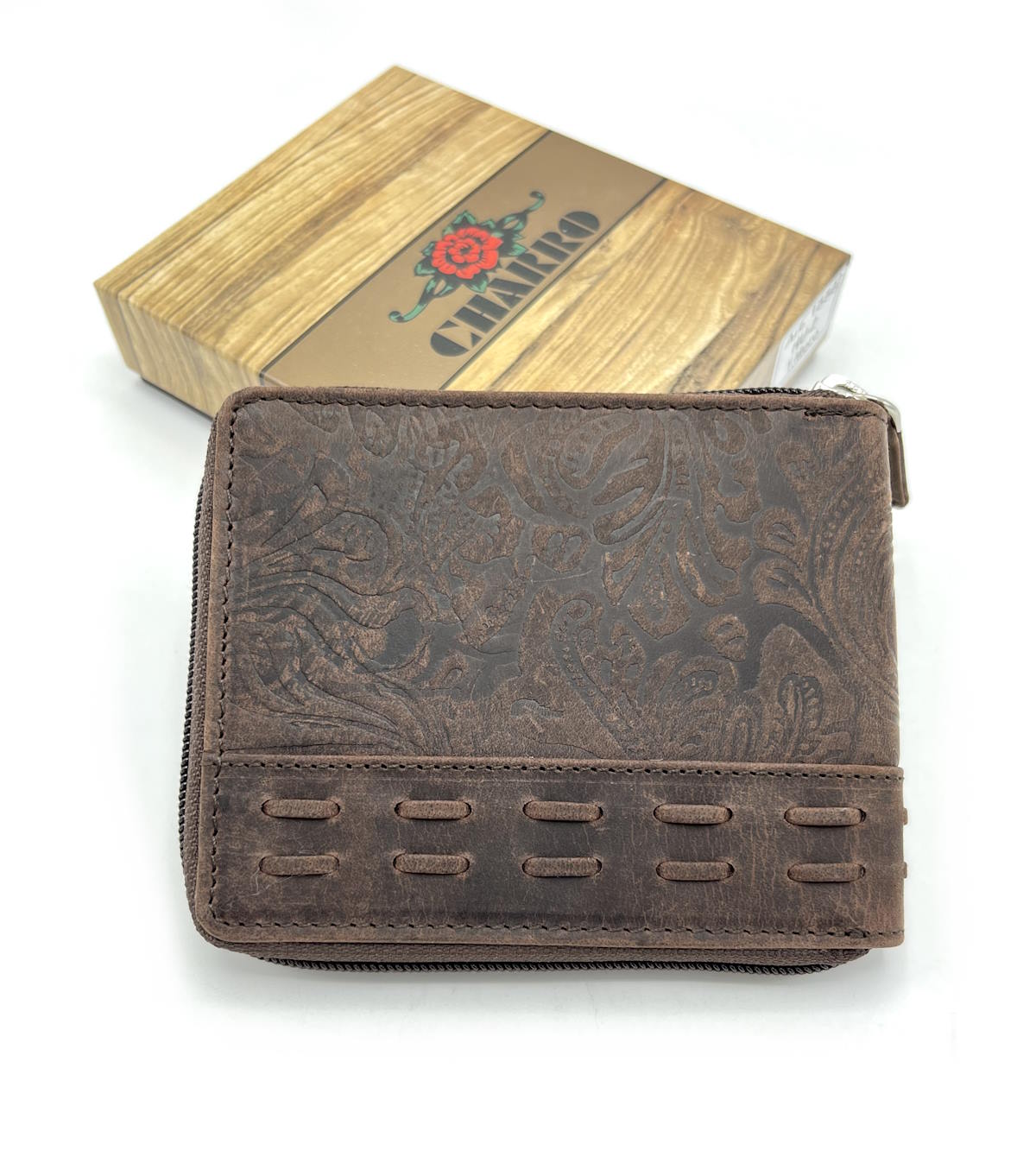 Genuine leather wallet, Brand Charro, vintage effect, art. HU-21556