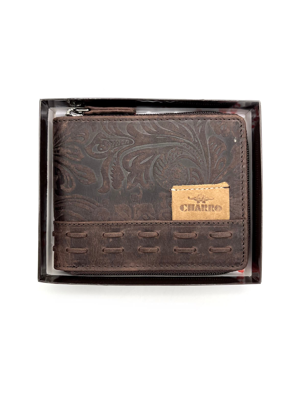 Genuine leather wallet, Brand Charro, vintage effect, art. HU-21556