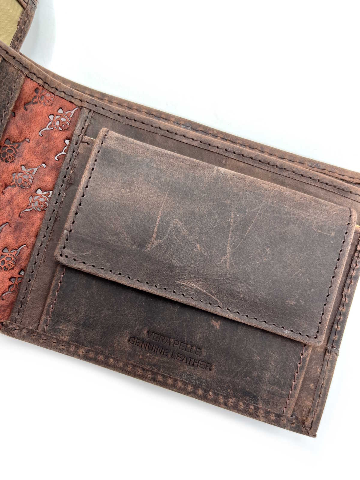 Genuine leather wallet, Brand Charro, Vintage effect, art. HU-11123