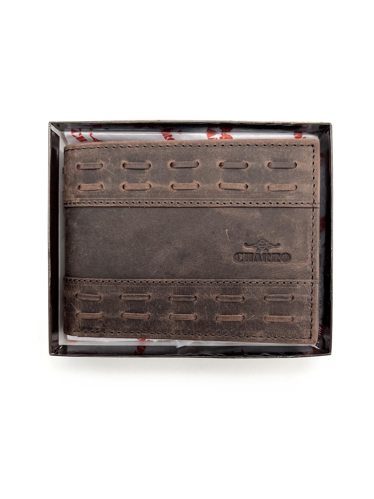 Genuine leather wallet, Brand Charro, Vintage effect, art. HU-11123