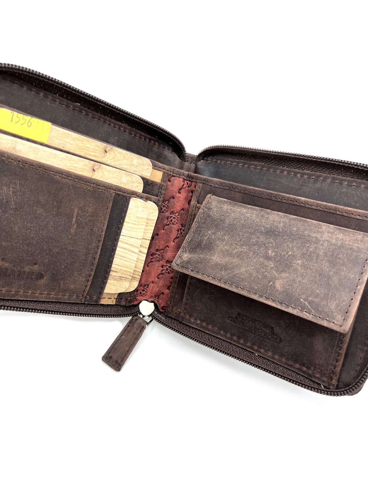 Portafoglio in vera pelle, marca Charro, effetto vintage, art. HU-11556