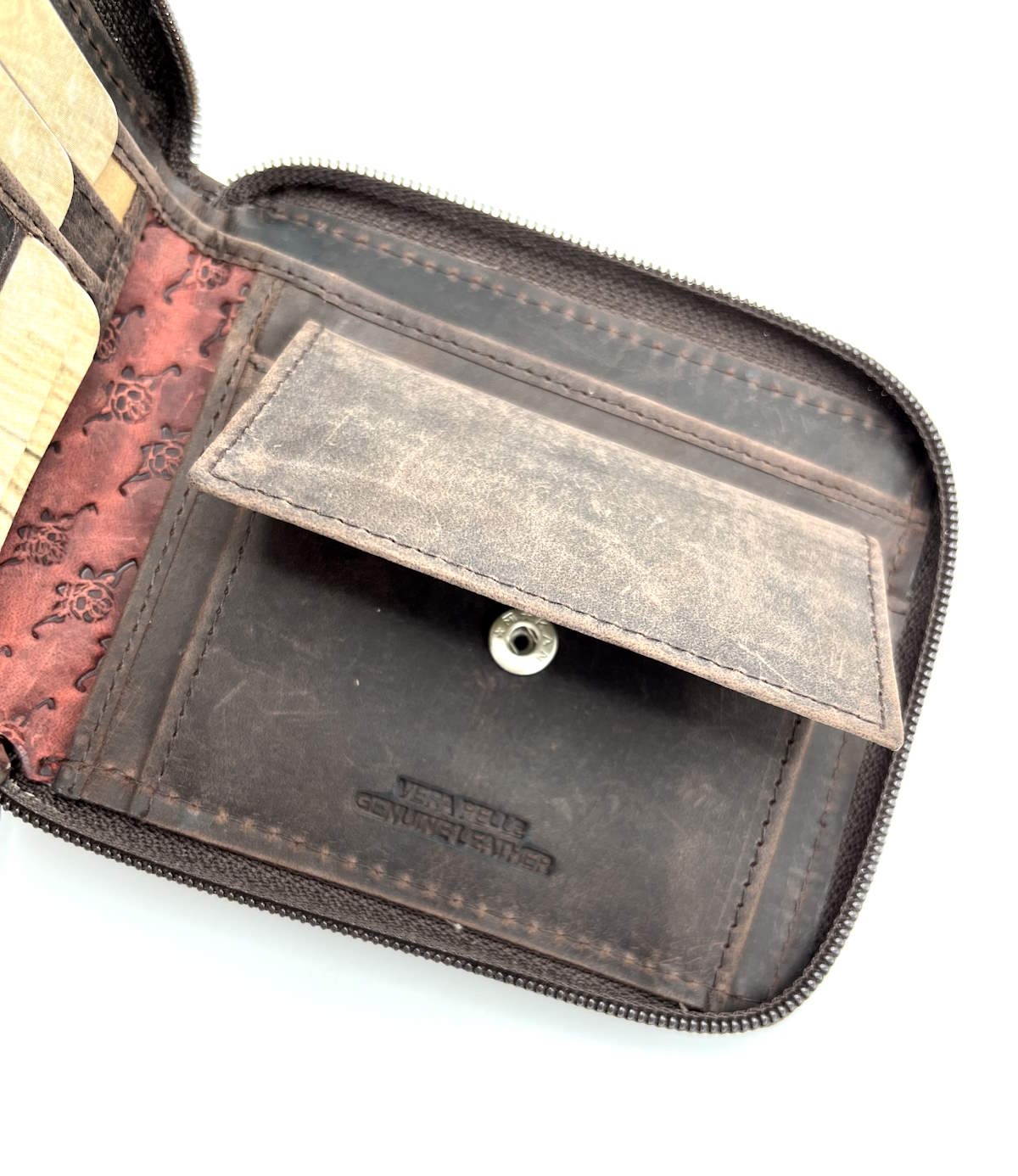 Genuine leather wallet, Brand Charro, Vintage effect,  art. HU-11556