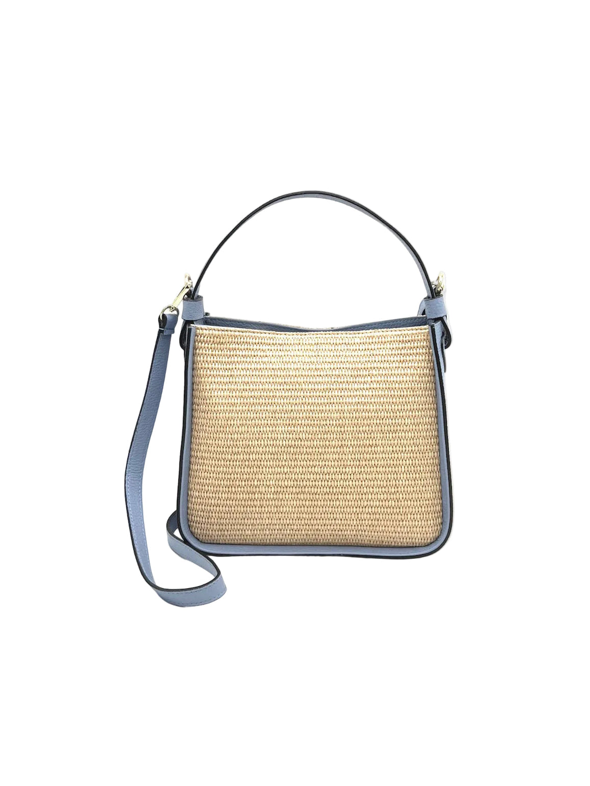 Summer collection, Genuine Leather and Raffia Straw Handbag, Made in Italy, art. 112564New