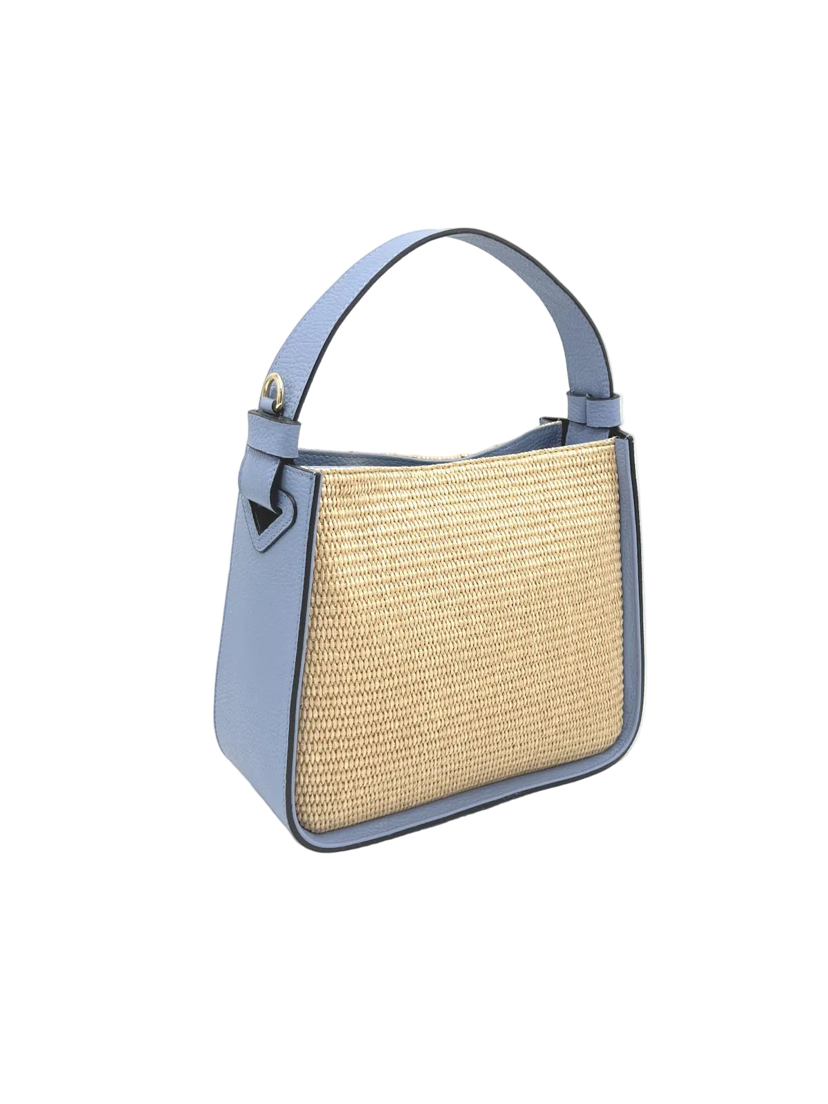Summer collection, Genuine Leather and Raffia Straw Handbag, Made in Italy, art. 112564New