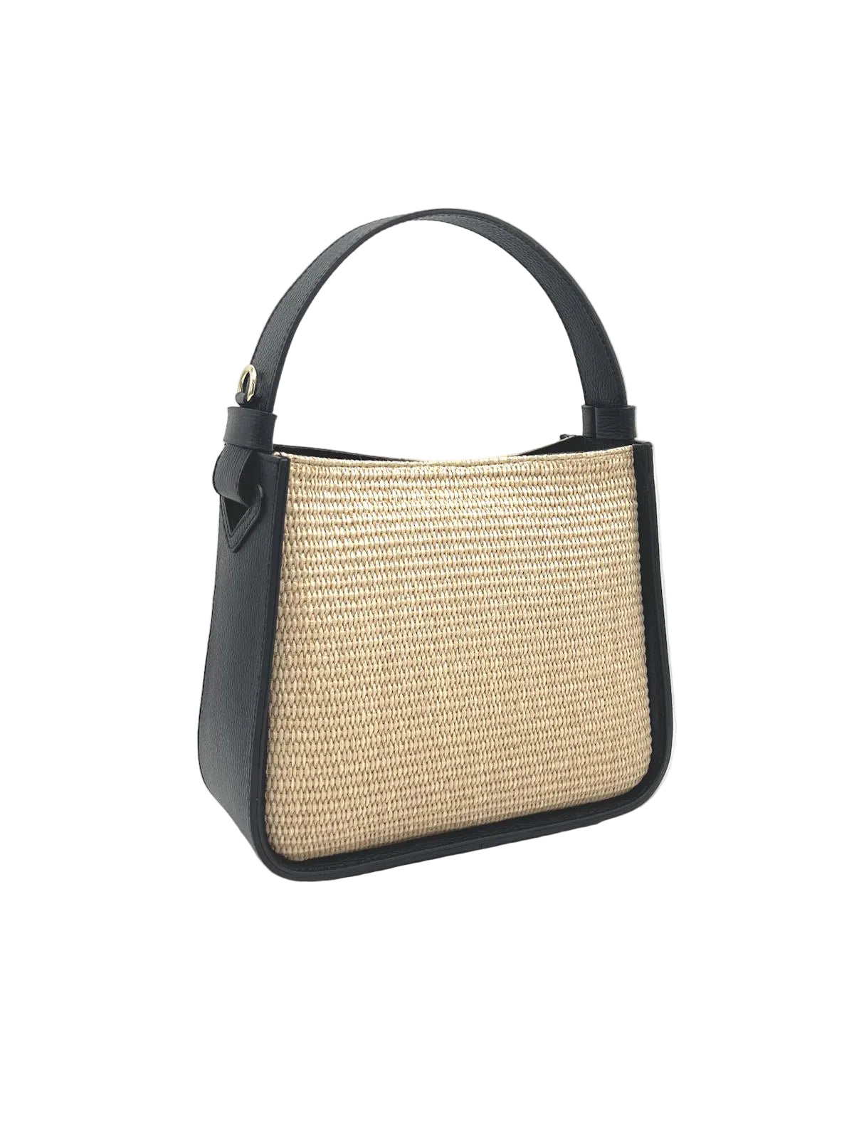 Summer collection, Genuine Leather and Raffia Straw Handbag, Made in Italy, art. 112564New