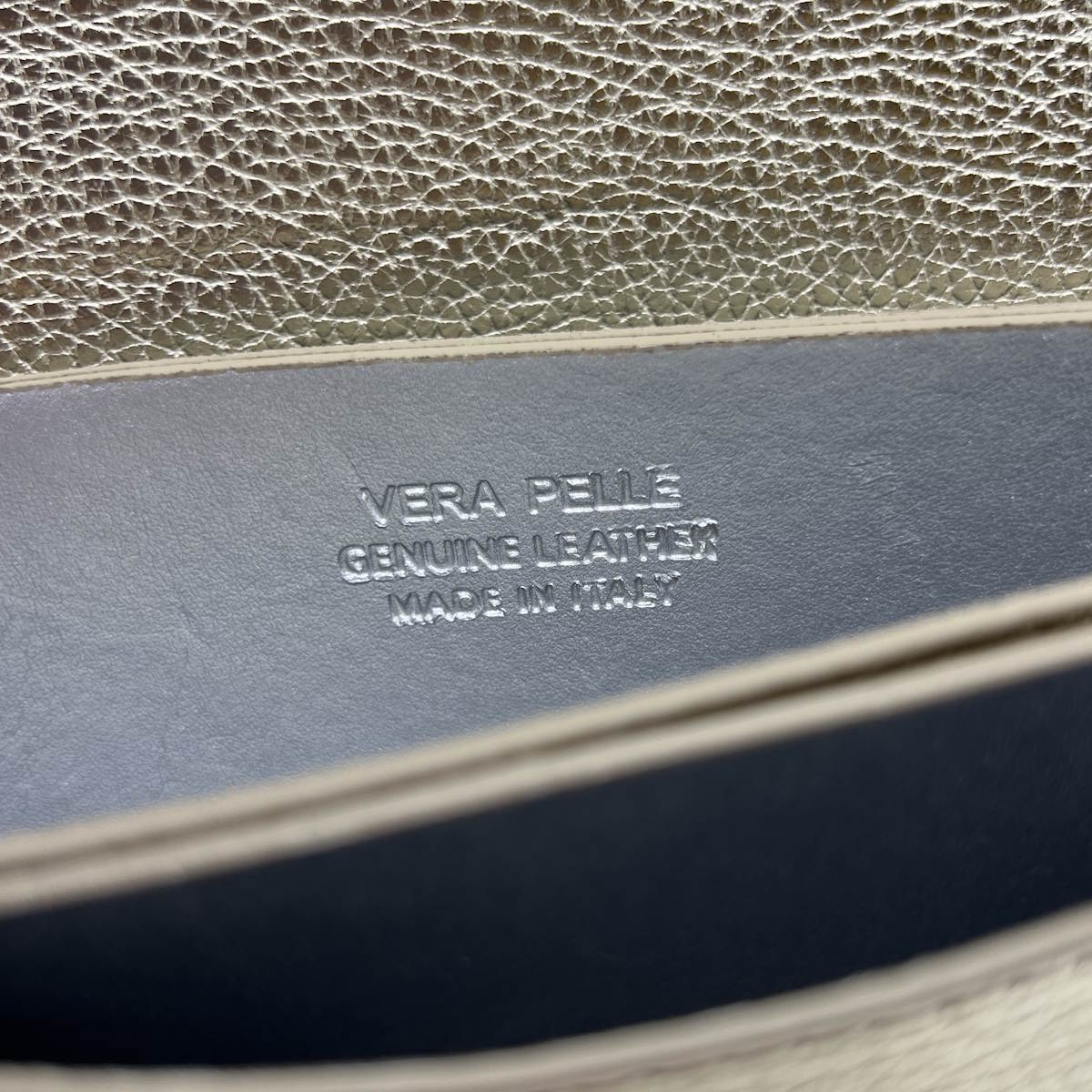 Laminated leather mini clutch bag, Made in Italy, art. 112592LA