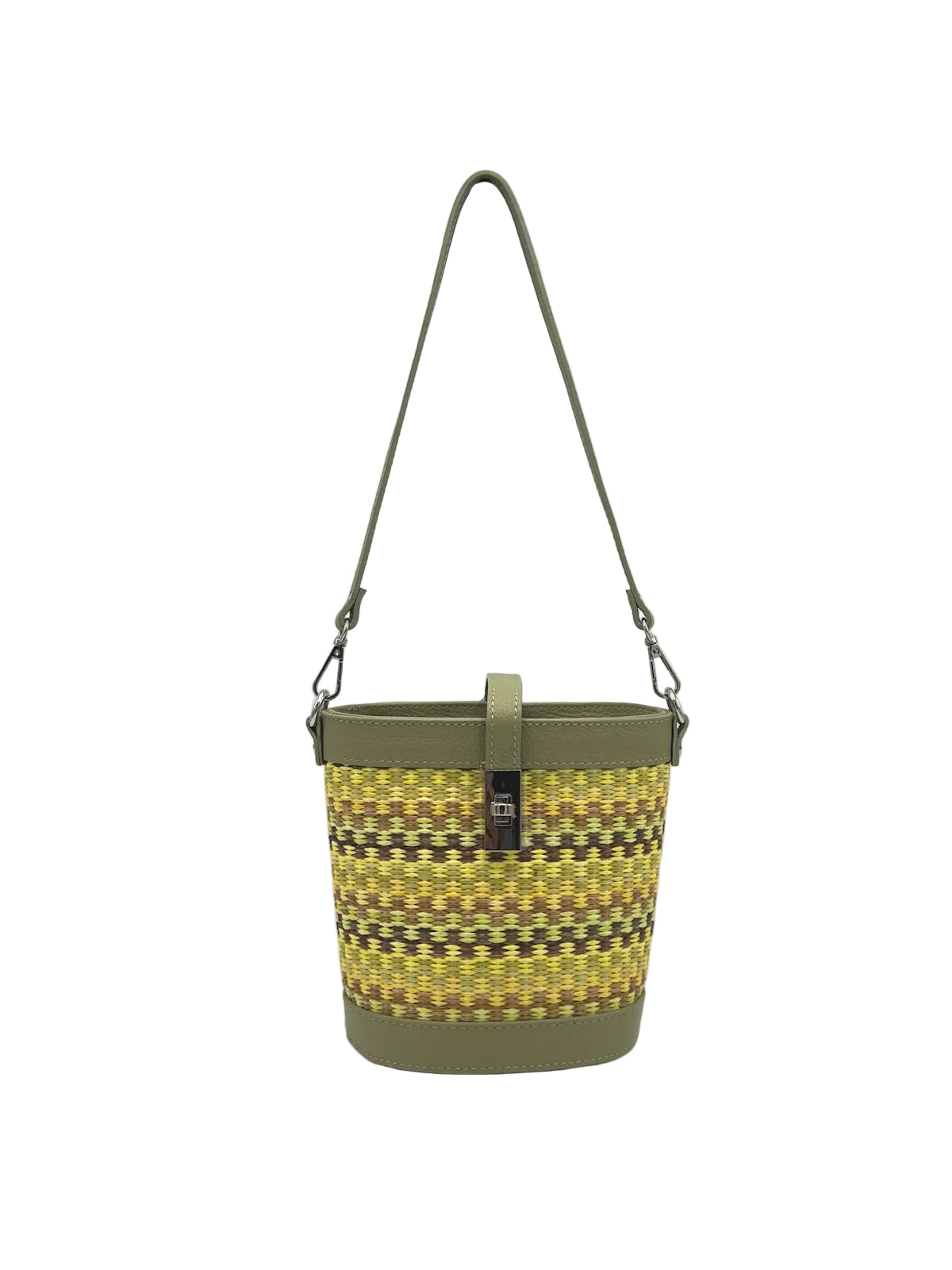 Summer Collection, Genuine Leather and Raffia Straw Shoulder Bag, Made in Italy, art. 112728