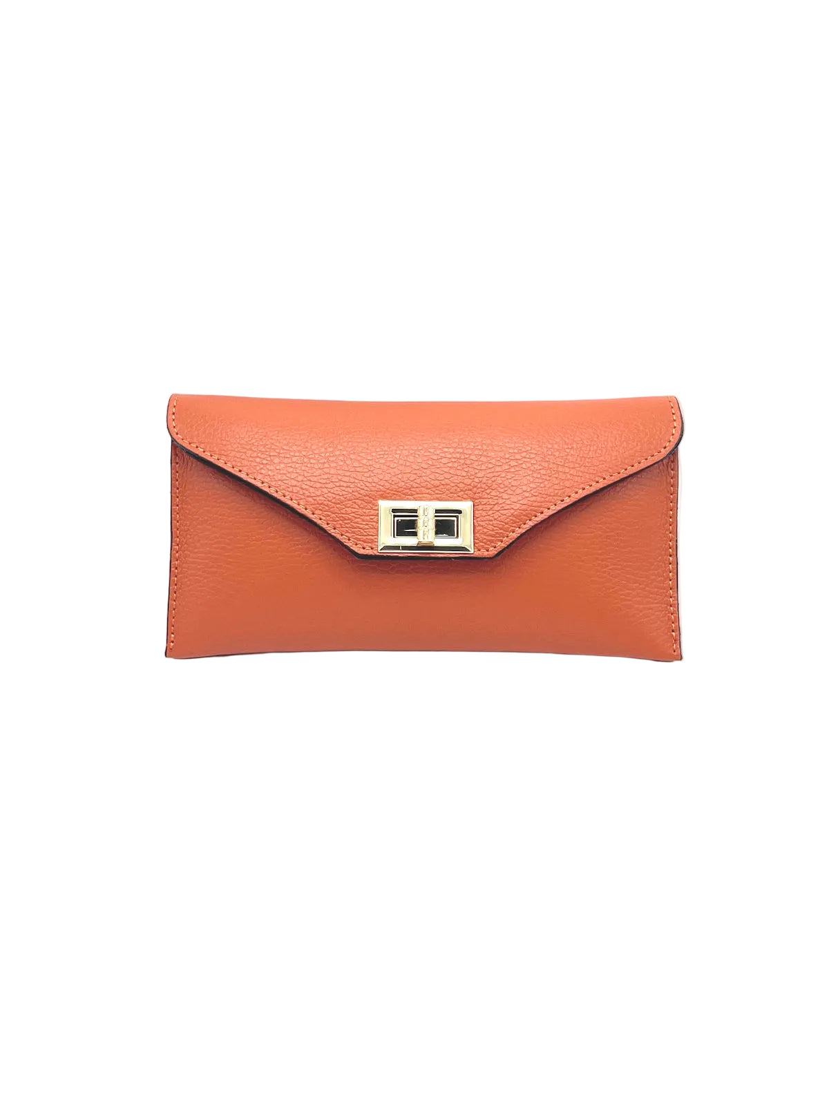 Genuine Leather Convertible Clutch with Crossbody Chain, Made in Italy, art. 112734