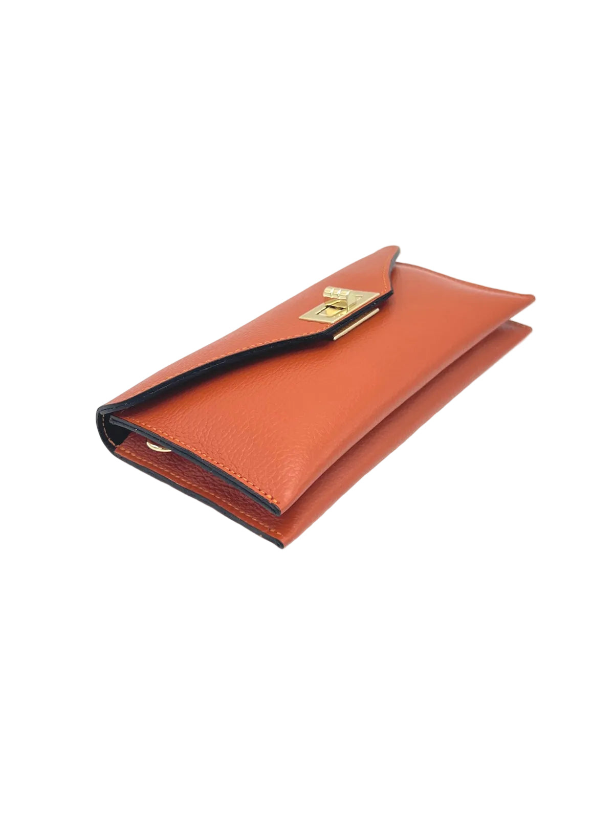 Genuine Leather Convertible Clutch with Crossbody Chain, Made in Italy, art. 112734
