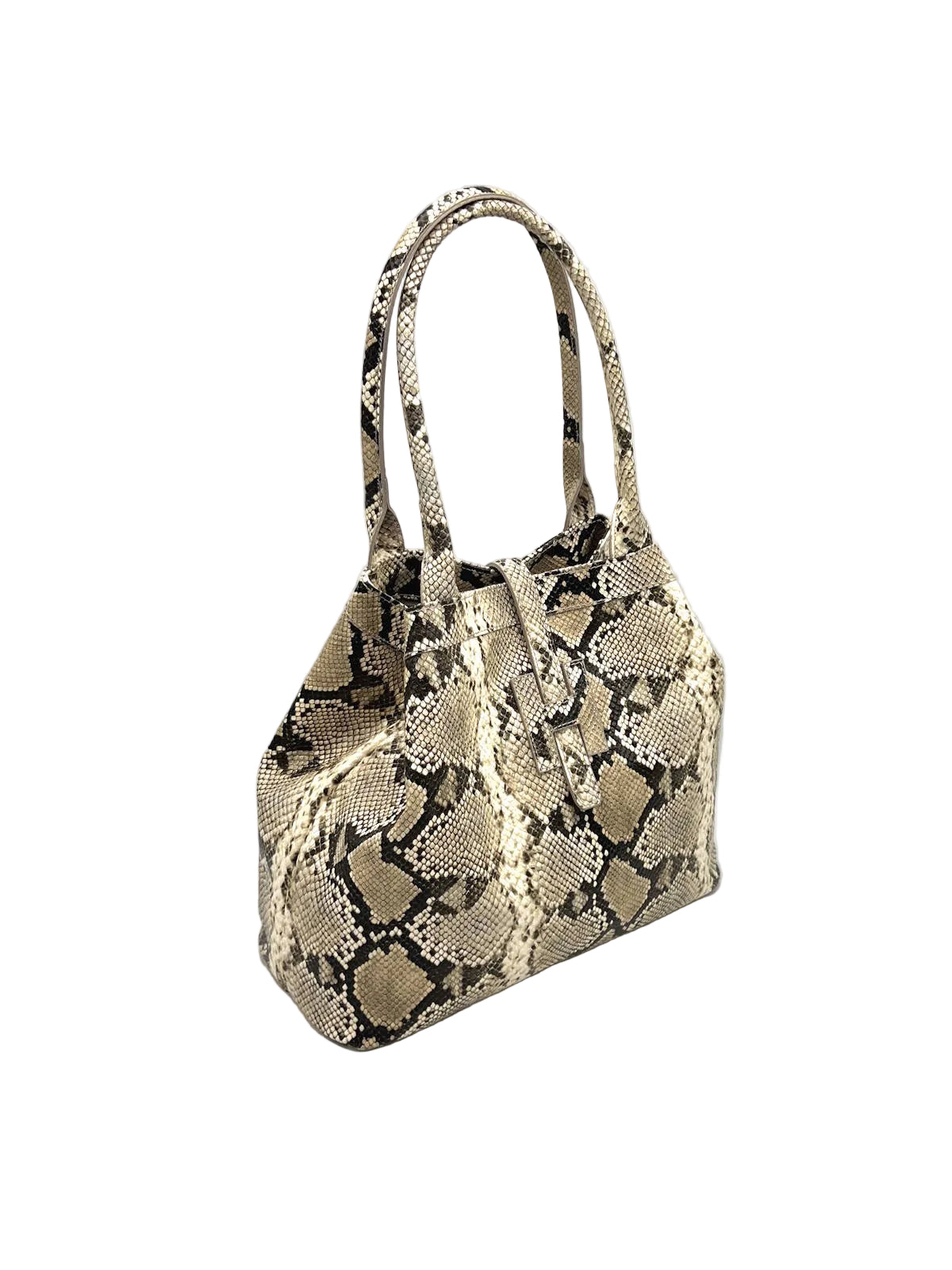 Women's Genuine Leather Snake Print Tote Bag, Medium, Made in Italy, art. 112742