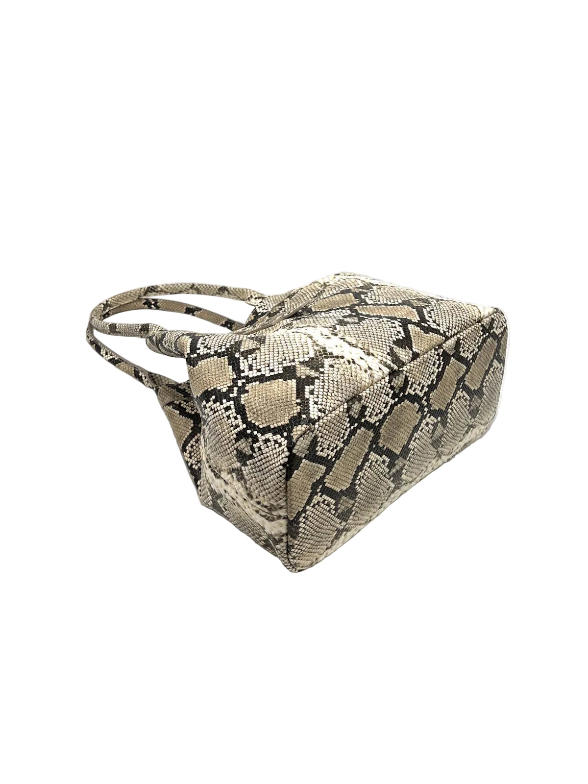 Women's Genuine Leather Snake Print Tote Bag, Medium, Made in Italy, art. 112742