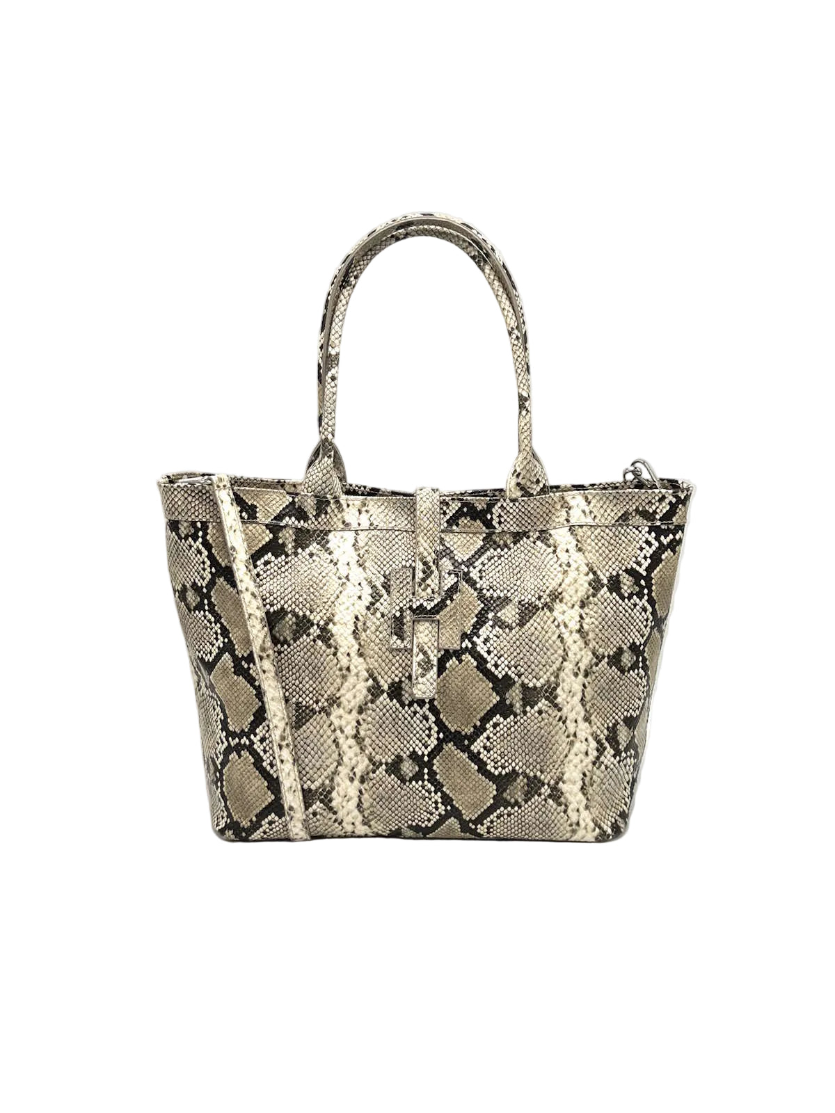 Women's Genuine Leather Snake Print Tote Bag, Medium, Made in Italy, art. 112742