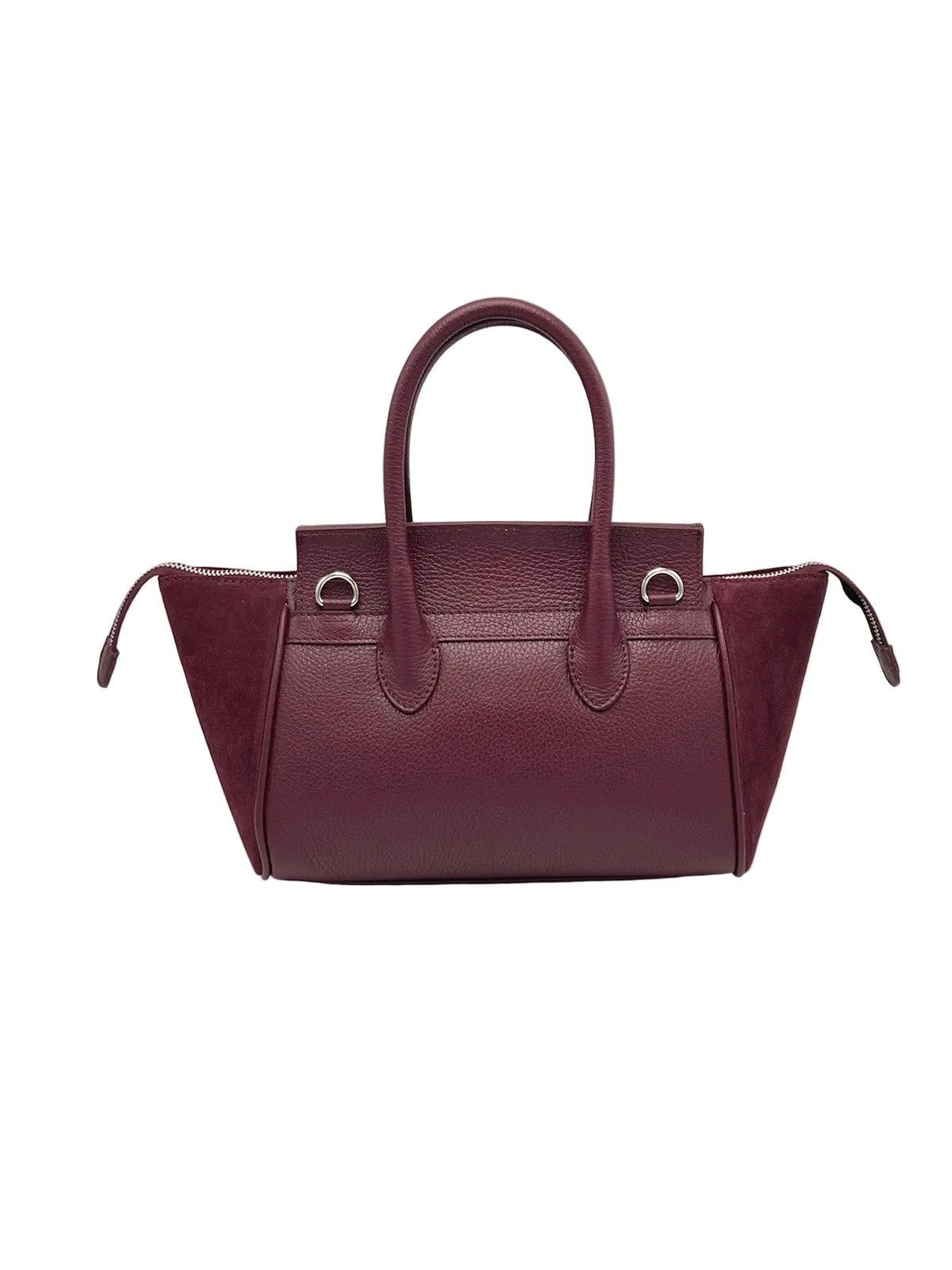 Suede and Genuine Leather Handbag with Detachable Strap, Made in Italy, art. 112743