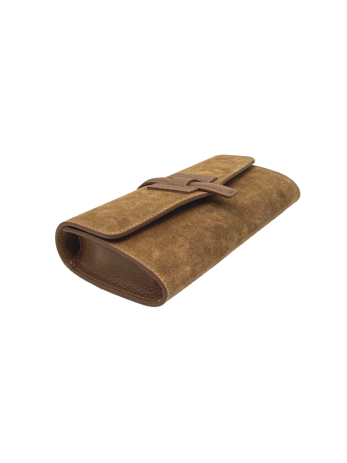 Suede and Leather Flap Clutch with Detachable Strap, Made in Italy, art. 112741