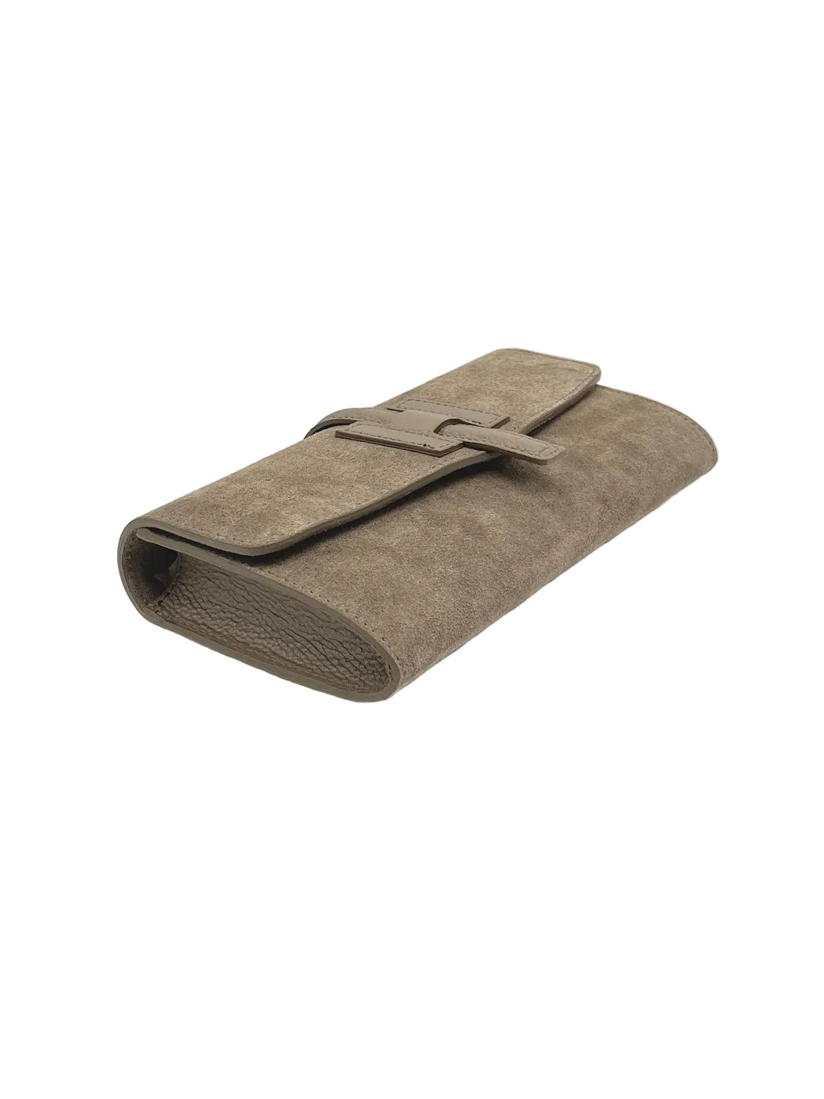 Suede and Leather Flap Clutch with Detachable Strap, Made in Italy, art. 112741