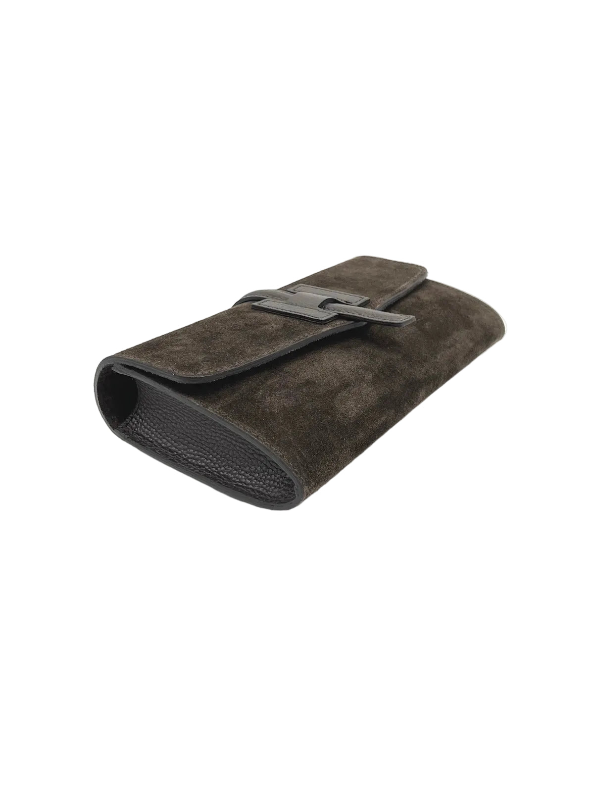 Suede and Leather Flap Clutch with Detachable Strap, Made in Italy, art. 112741