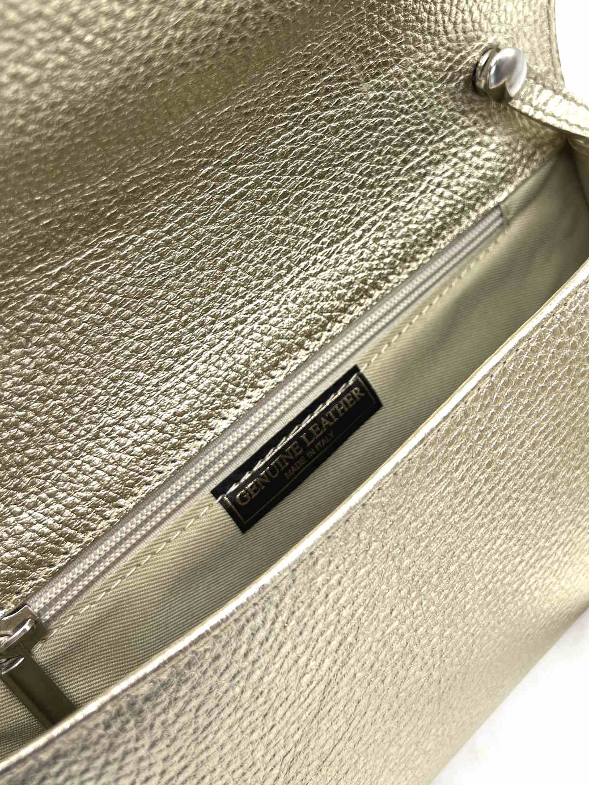 Women's Genuine Leather Flap Clutch with Detachable Strap, Made in Italy, art. 112740LA
