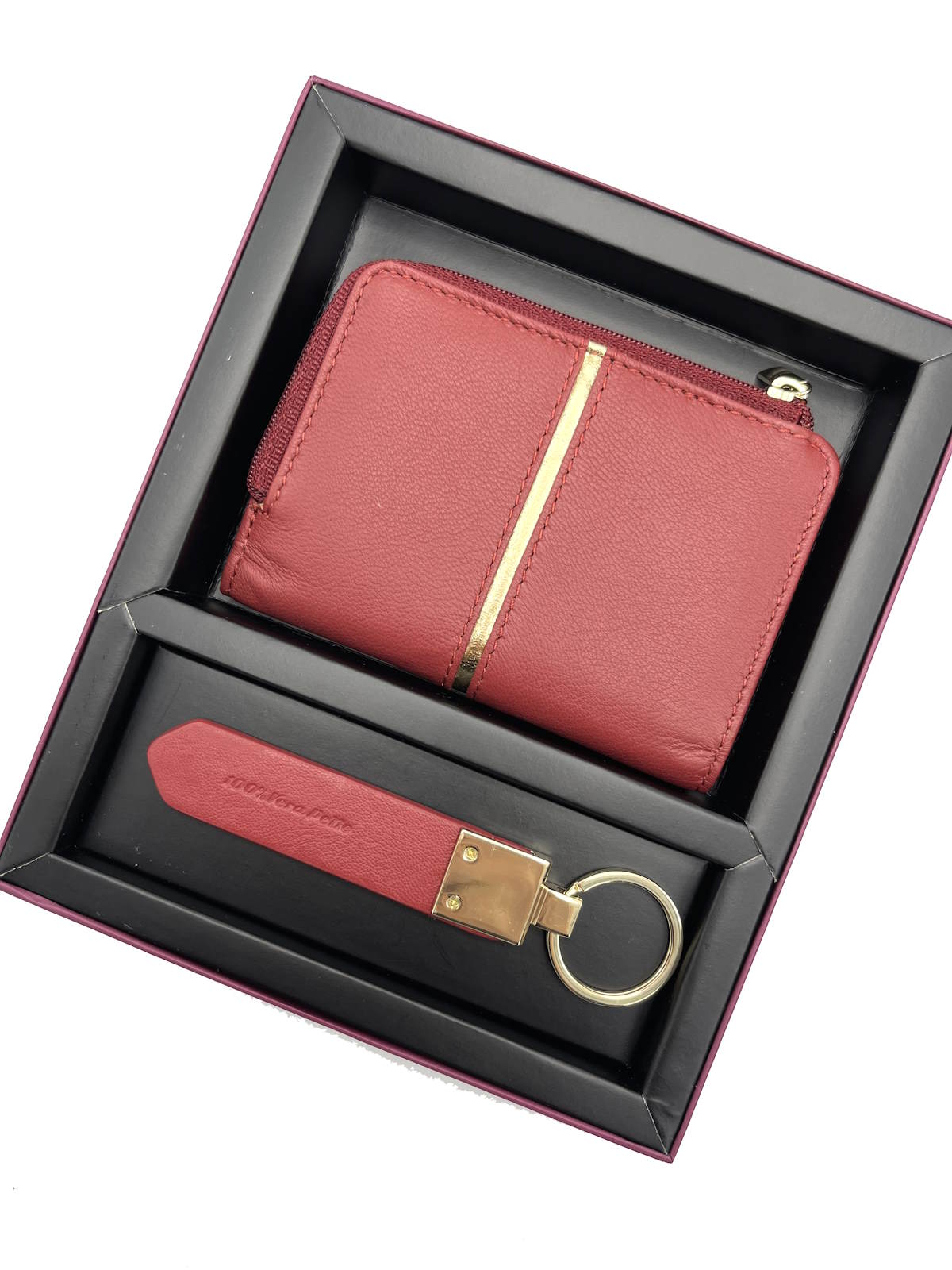 Set of leather wallet and keychain, Coconuda gift box, art. PDK343-77