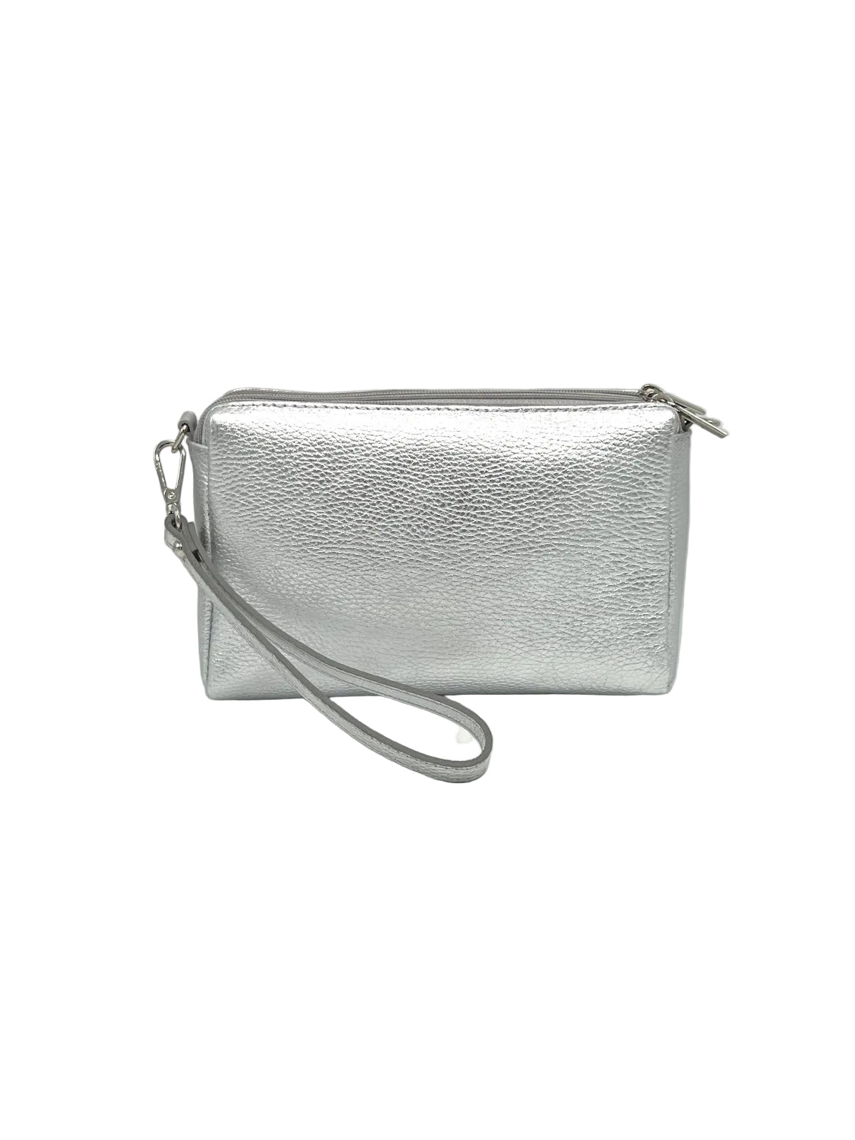 Women's Genuine Leather Triple Compartment Shoulder Bag with Wrist Strap, art. 112135LA