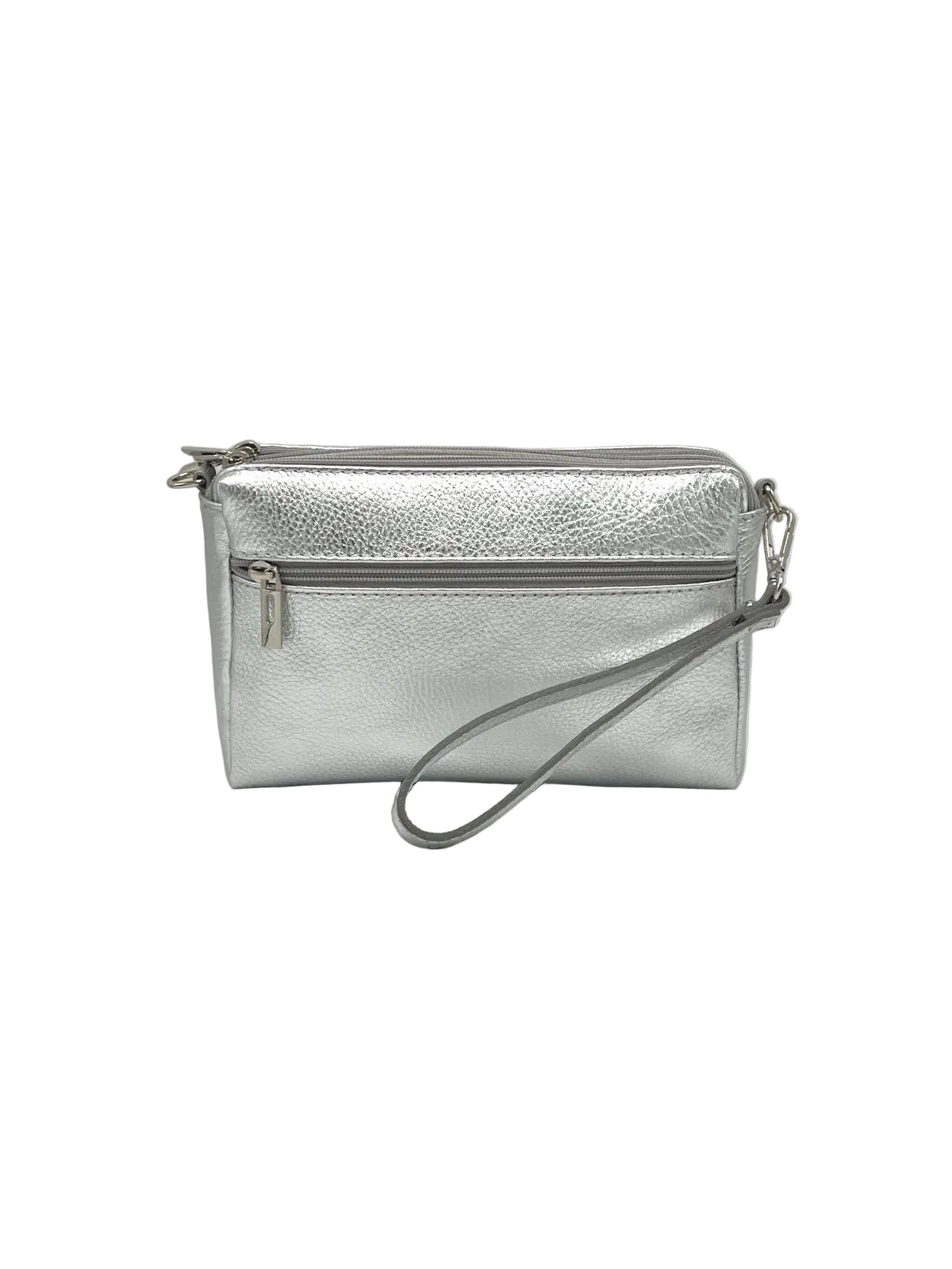 Women's Genuine Leather Triple Compartment Shoulder Bag with Wrist Strap, art. 112135LA