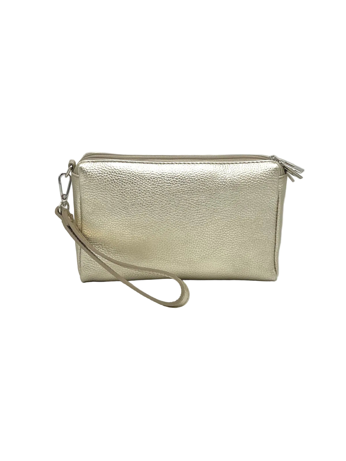 Women's Genuine Leather Triple Compartment Shoulder Bag with Wrist Strap, art. 112135LA