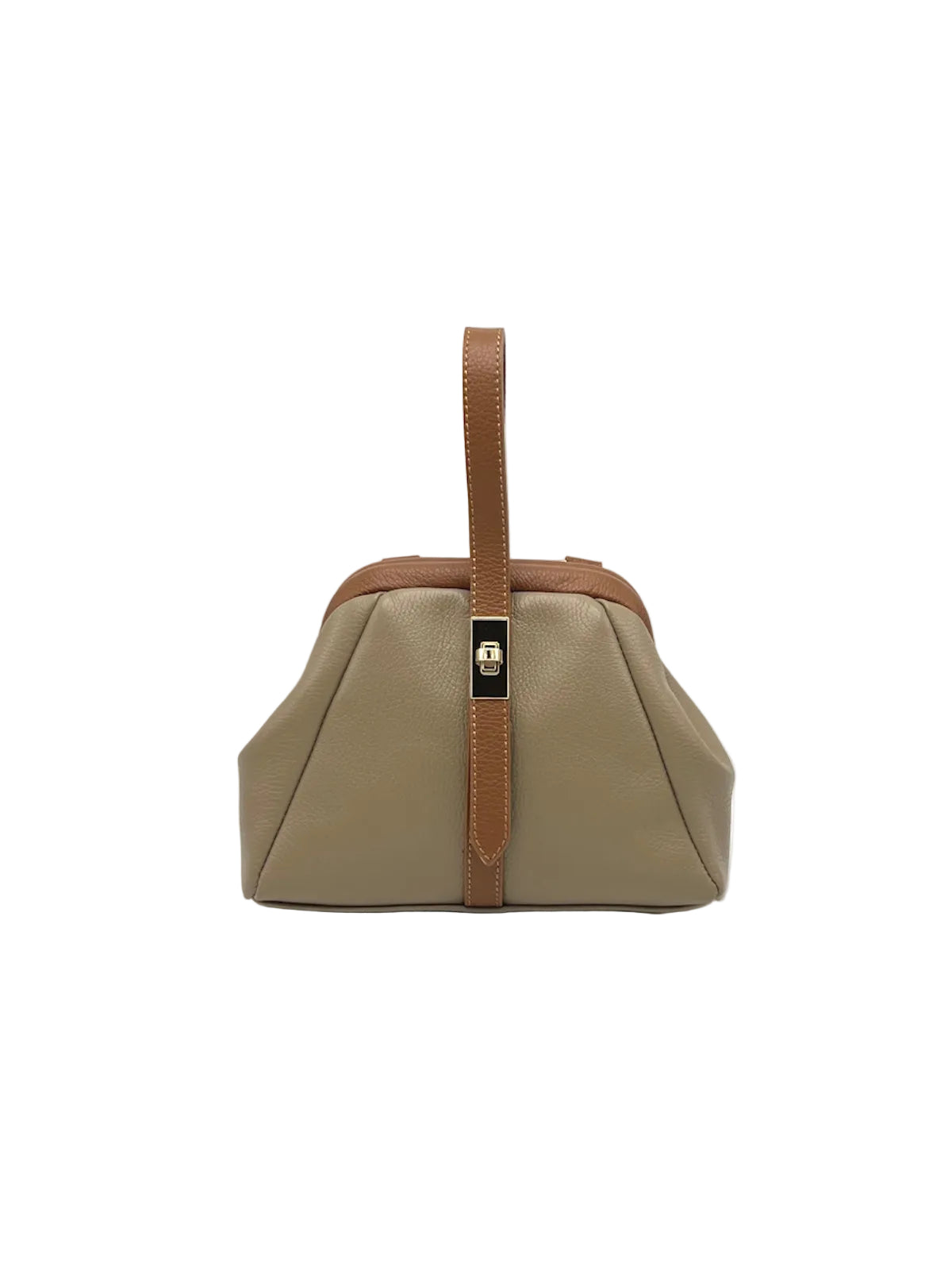 Mini Leather Top-Handle Bag with Detachable Strap, Made in Italy, art. 112746