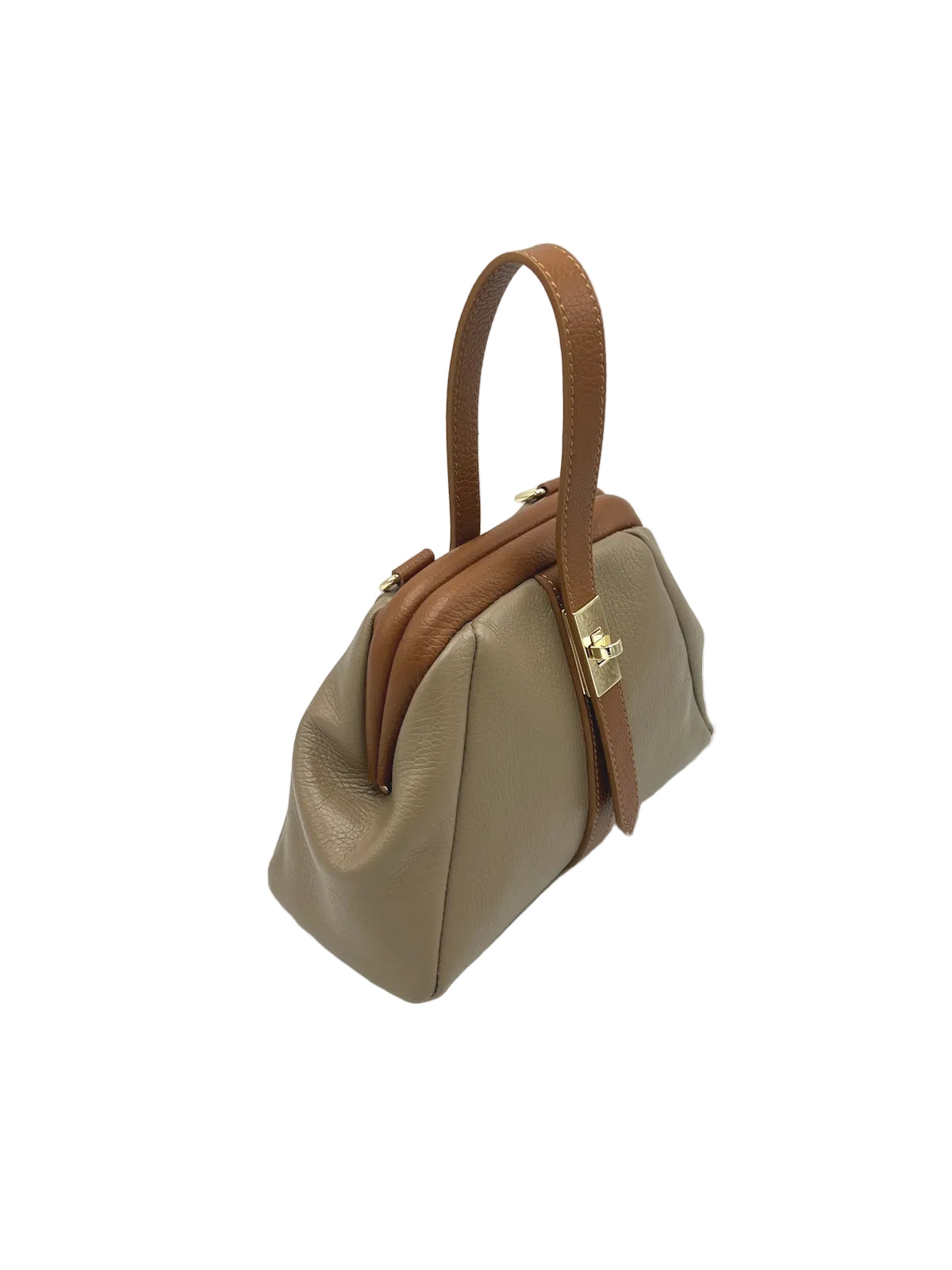 Mini Leather Top-Handle Bag with Detachable Strap, Made in Italy, art. 112746