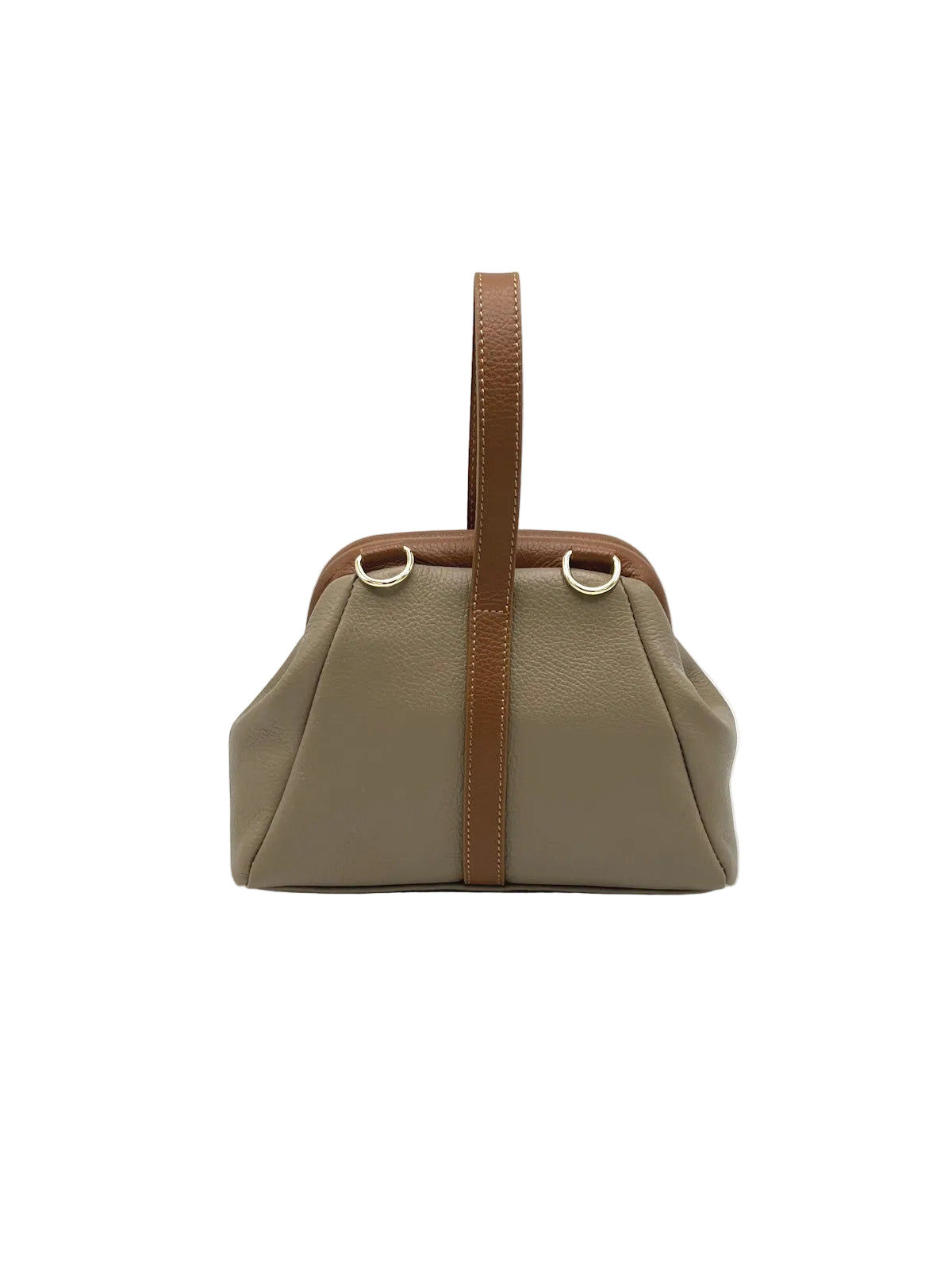 Mini Leather Top-Handle Bag with Detachable Strap, Made in Italy, art. 112746