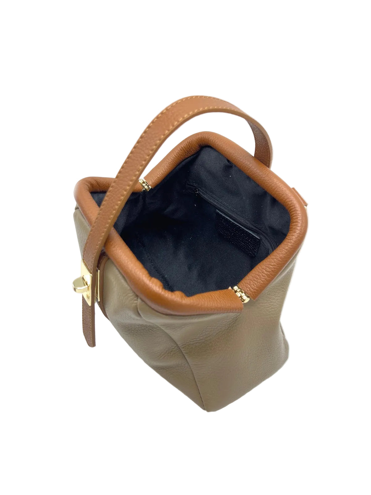 Mini Leather Top-Handle Bag with Detachable Strap, Made in Italy, art. 112746