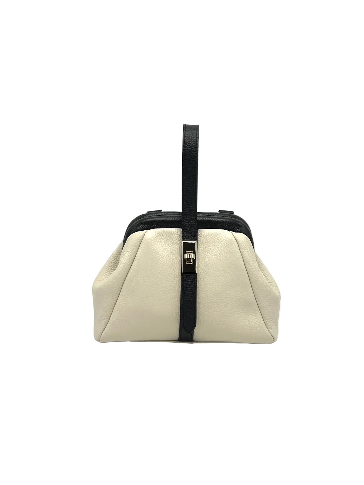 Mini Leather Top-Handle Bag with Detachable Strap, Made in Italy, art. 112746