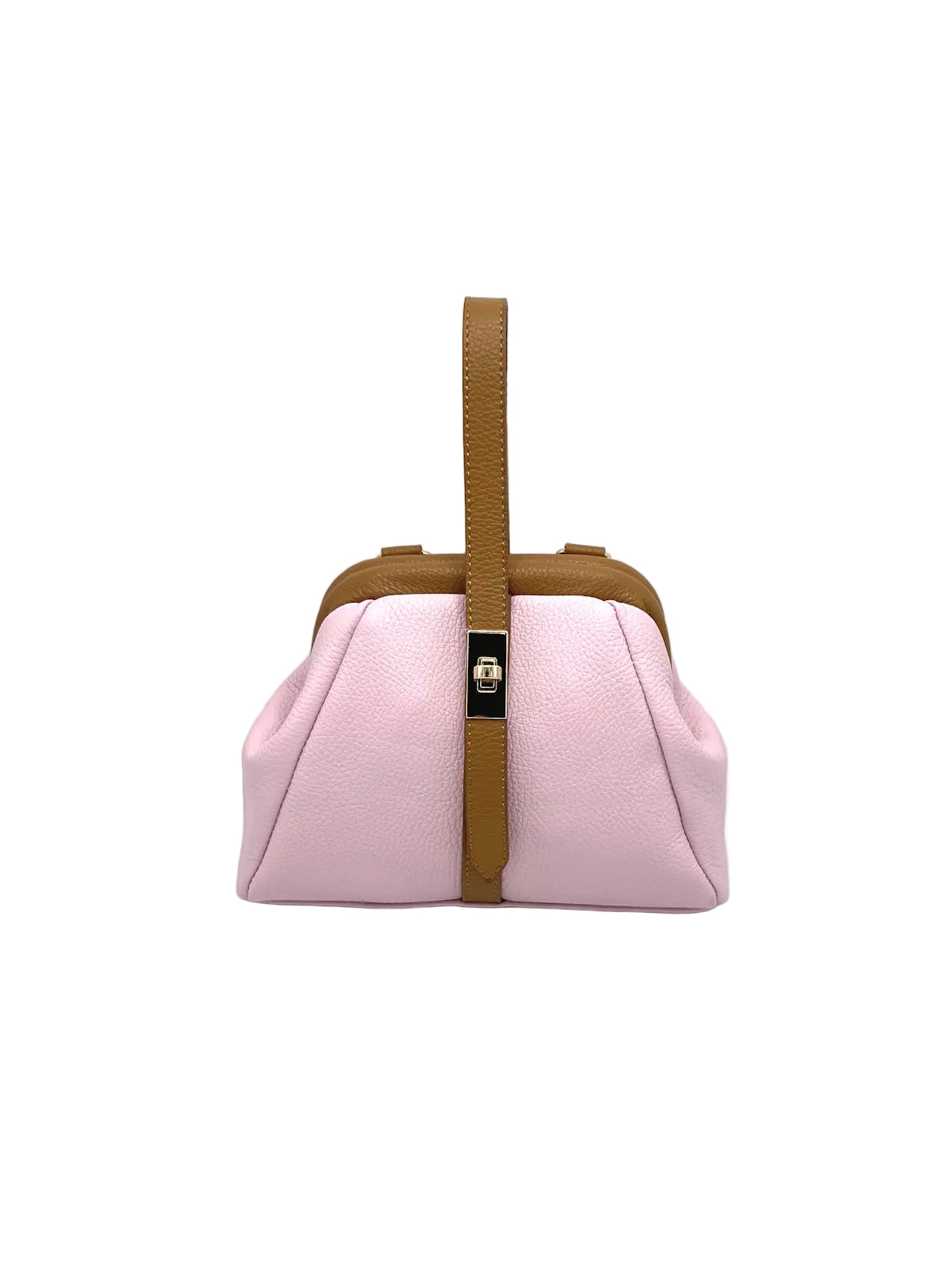 Mini Leather Top-Handle Bag with Detachable Strap, Made in Italy, art. 112746