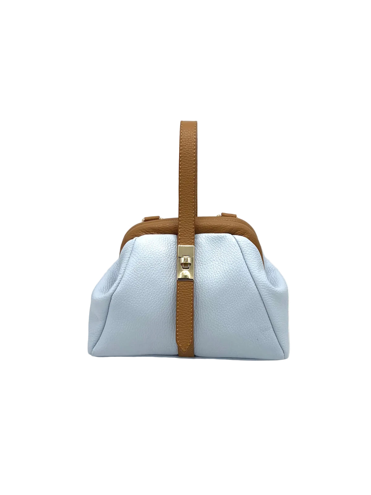 Mini Leather Top-Handle Bag with Detachable Strap, Made in Italy, art. 112746
