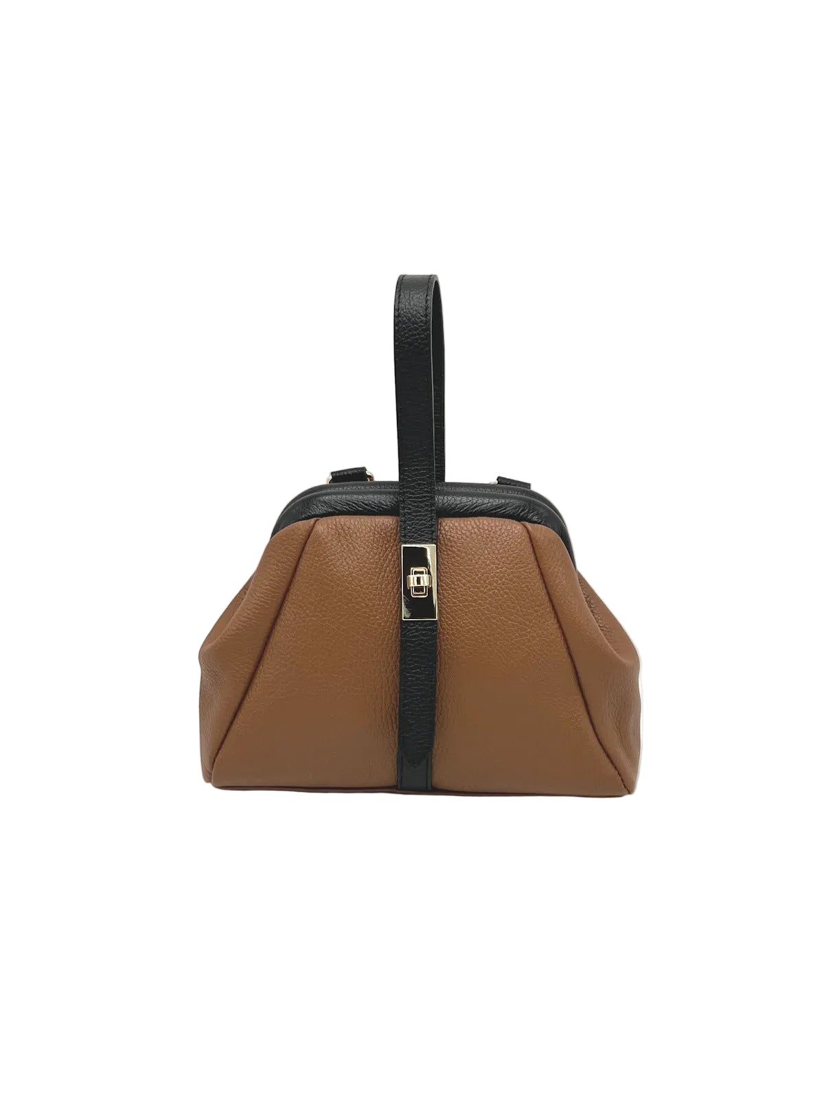 Mini Leather Top-Handle Bag with Detachable Strap, Made in Italy, art. 112746
