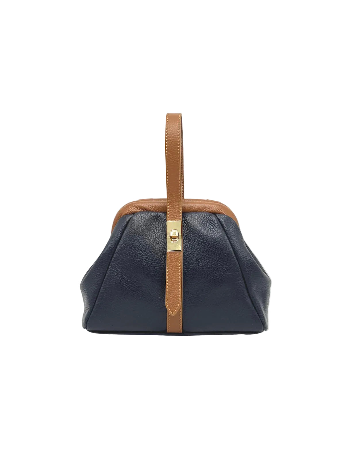 Mini Leather Top-Handle Bag with Detachable Strap, Made in Italy, art. 112746