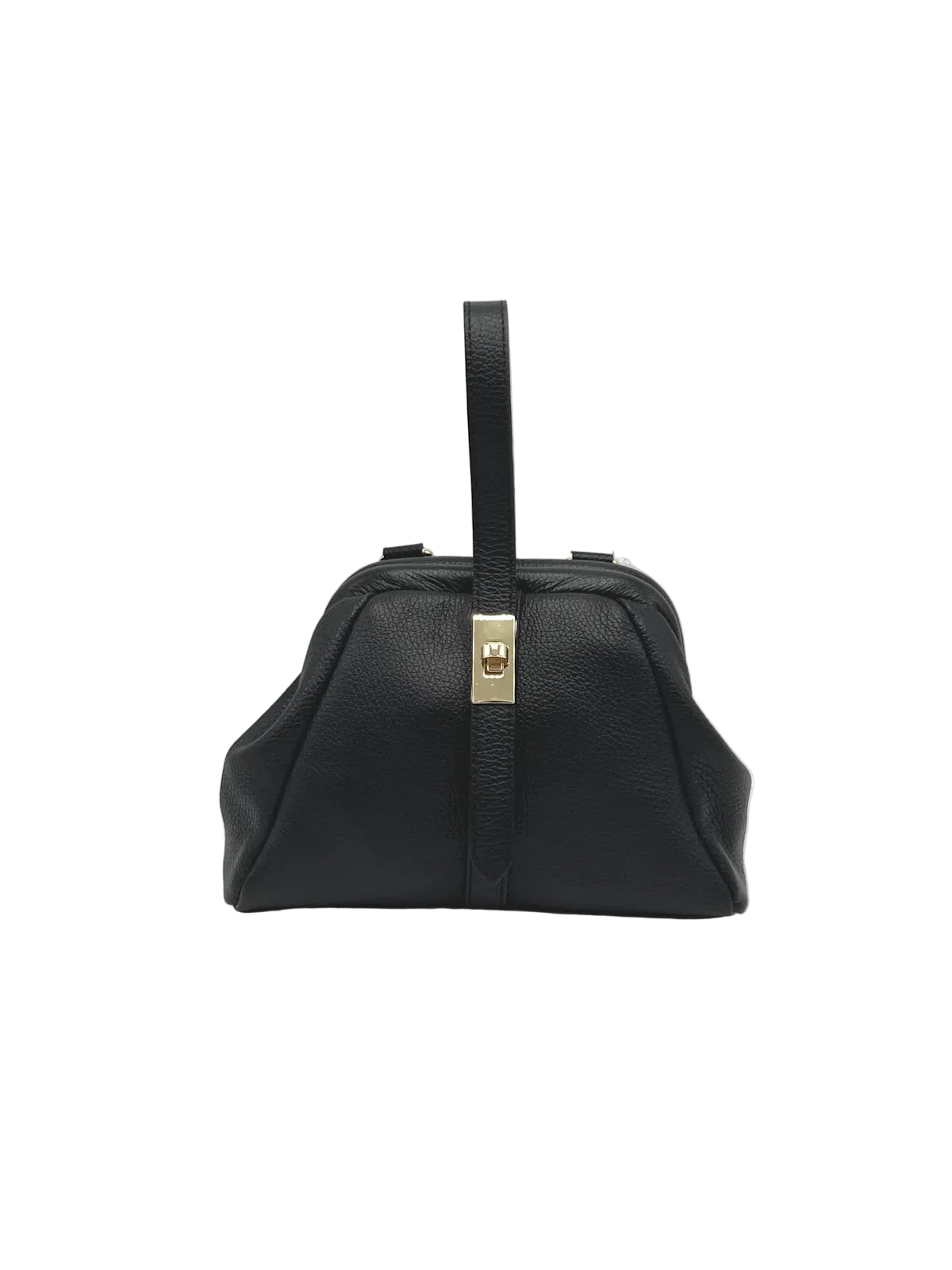 Mini Leather Top-Handle Bag with Detachable Strap, Made in Italy, art. 112746