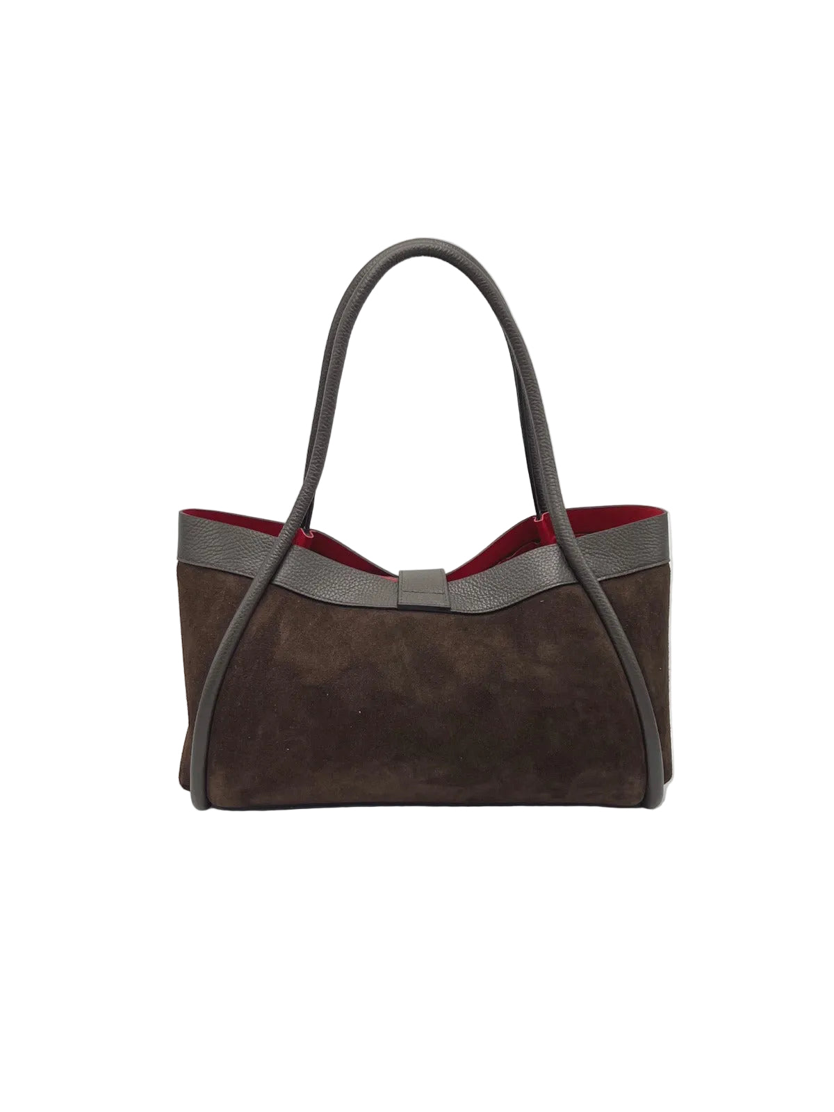 Genuine Leather and Suede Handbag with Crossbody Strap, Made in Italy, art. 112752