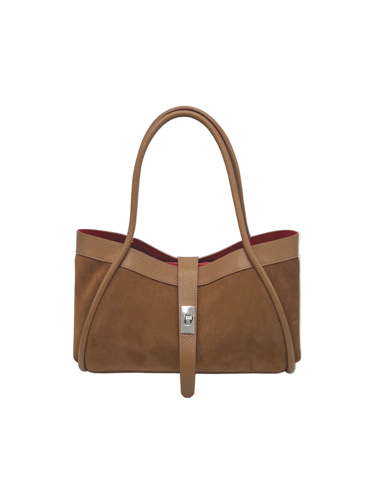 Genuine Leather and Suede Handbag with Crossbody Strap, Made in Italy, art. 112752