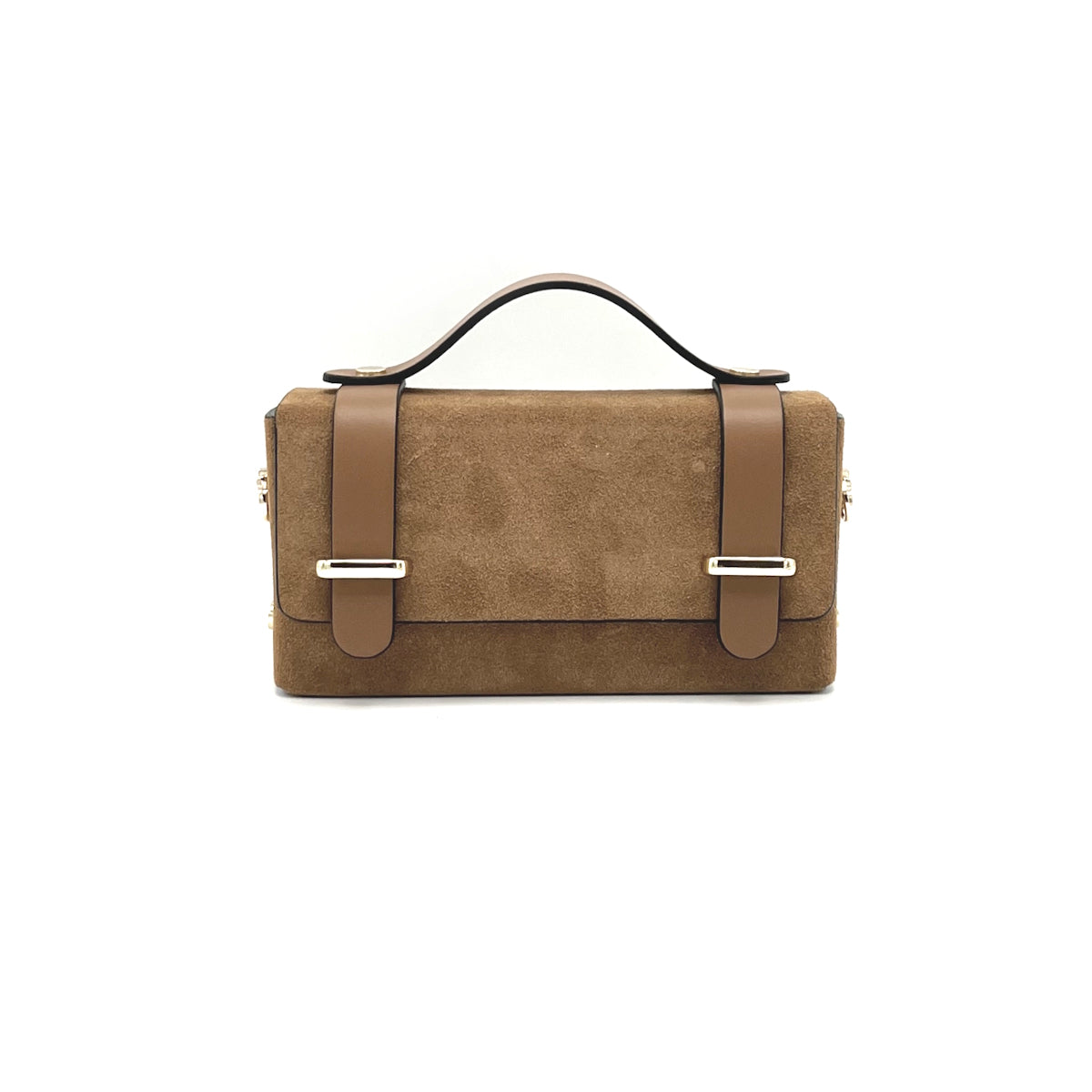 Suede leather mini clutch bag with chain, Made in Italy, art. 112629